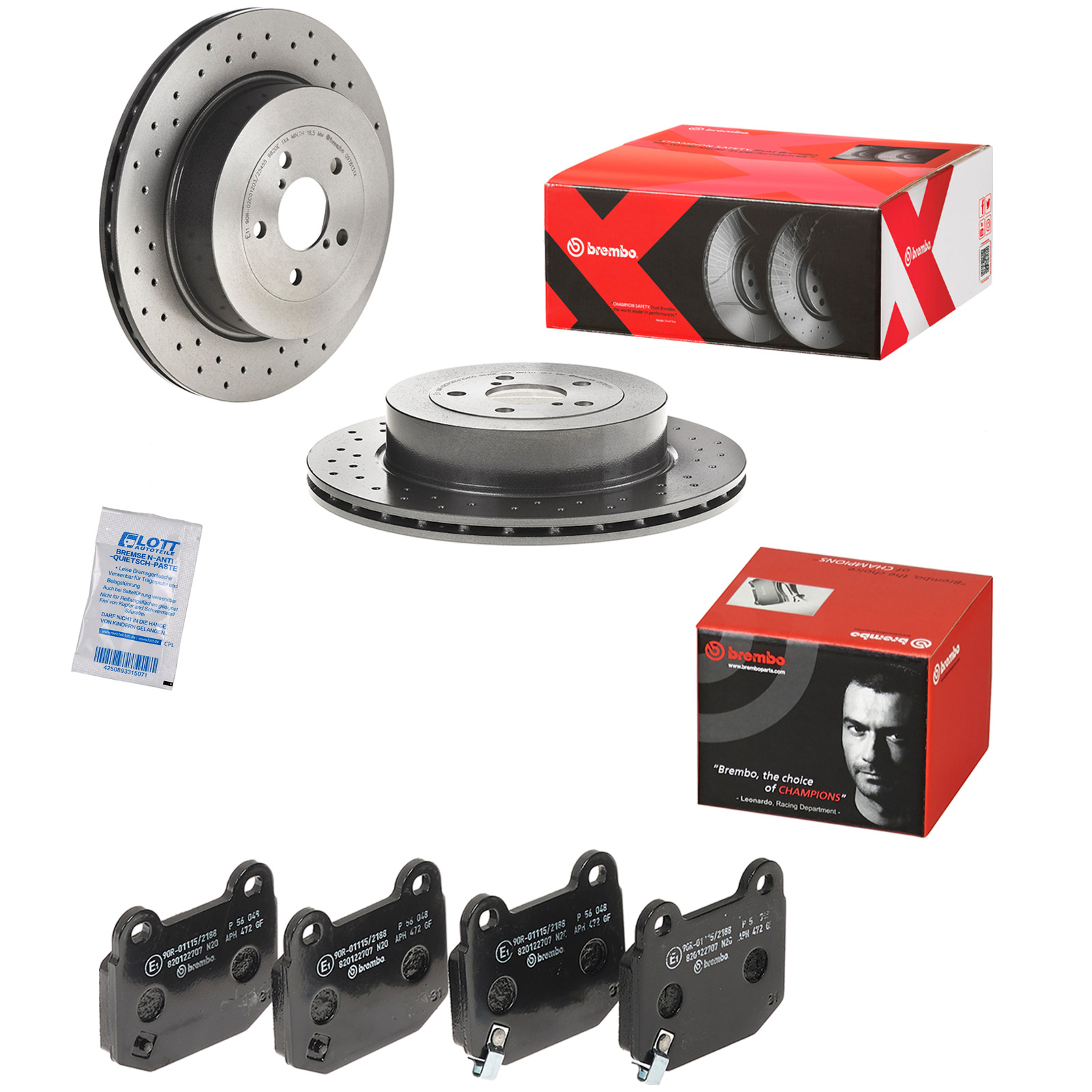 Brembo Xtra Line Bremsscheiben 316mm + Bremsbeläge Hinten passend für Subaru 2.0