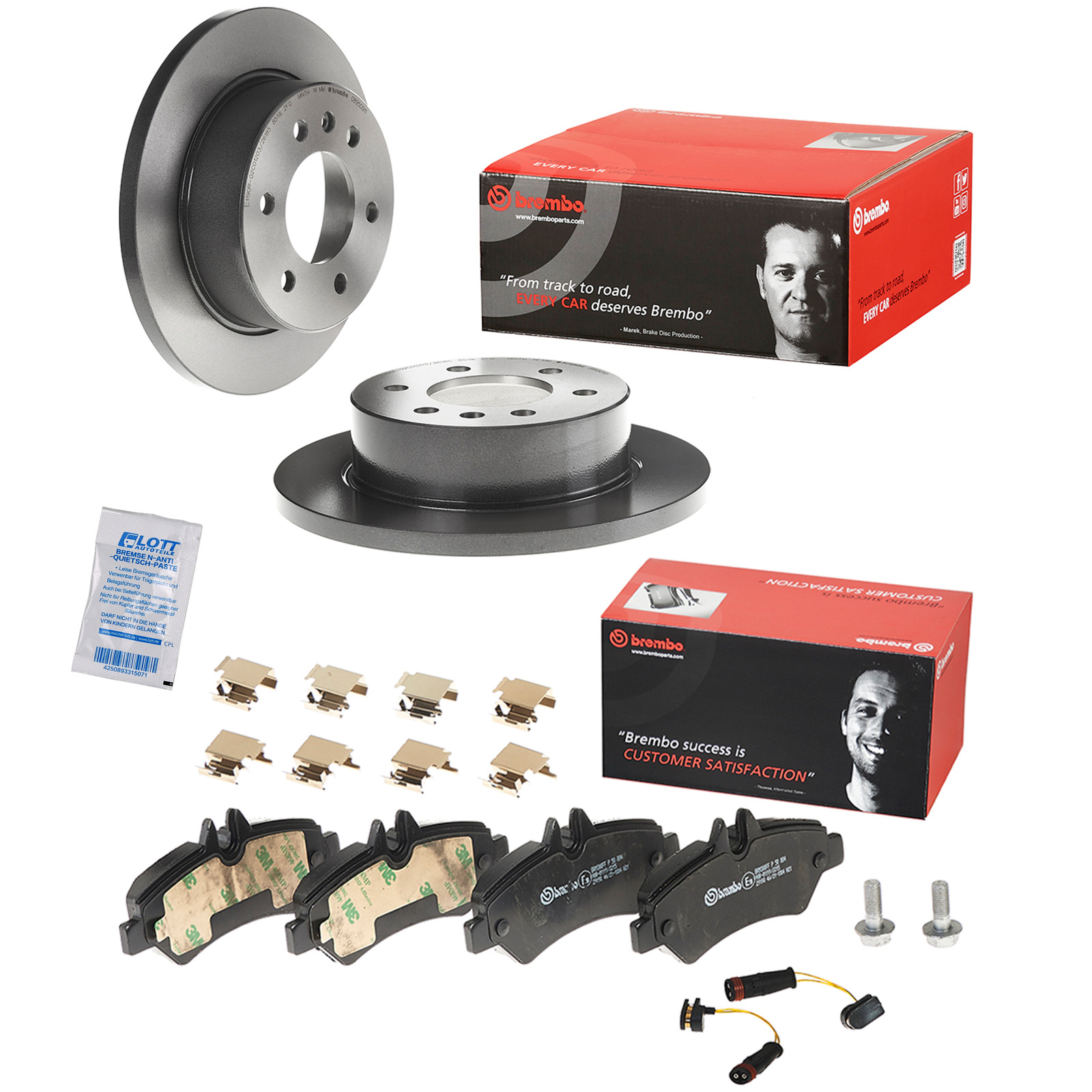 Brembo Bremsscheiben 298mm + Bremsbeläge Hinten passend für Mercede...