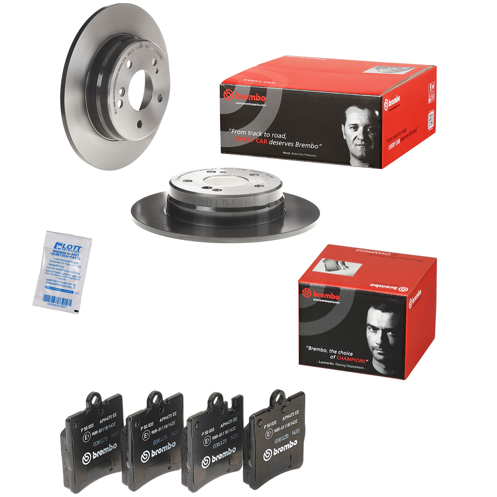 Brembo Bremsscheiben 278mm + Bremsbeläge Hinten passend für Mercede...