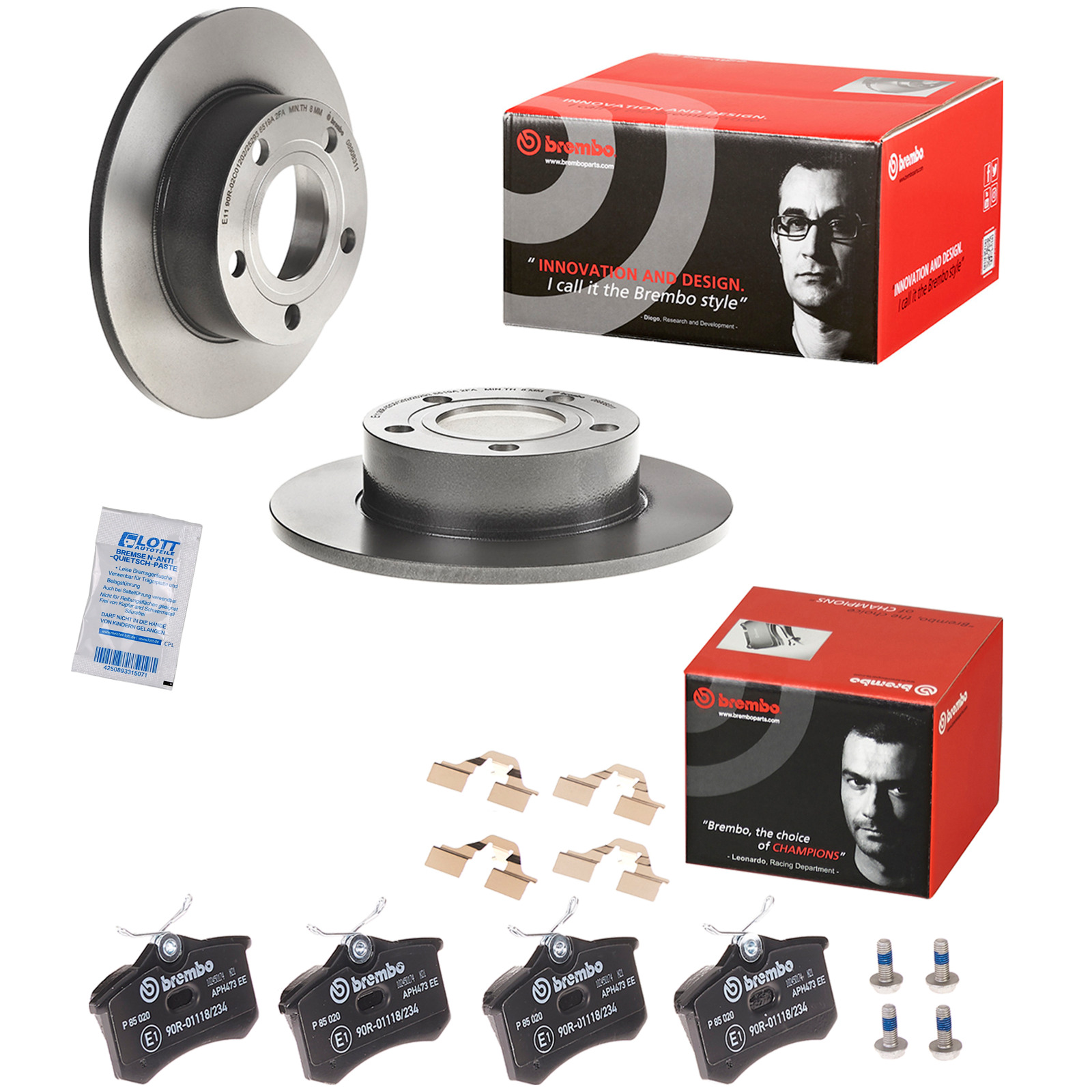 Brembo Bremsscheiben 245mm + Bremsbel&auml;ge Hinten passend f&uuml;r Audi A6 C5 2.8 3.0