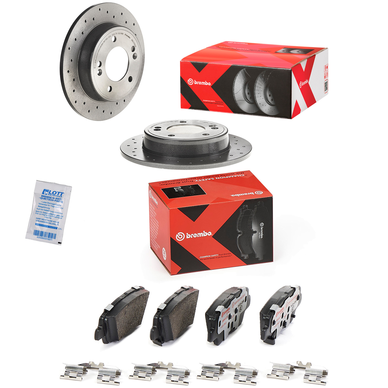 Brembo Xtra Line Bremsscheiben 262mm + Bremsbeläge Hinten passend für Hyundai
