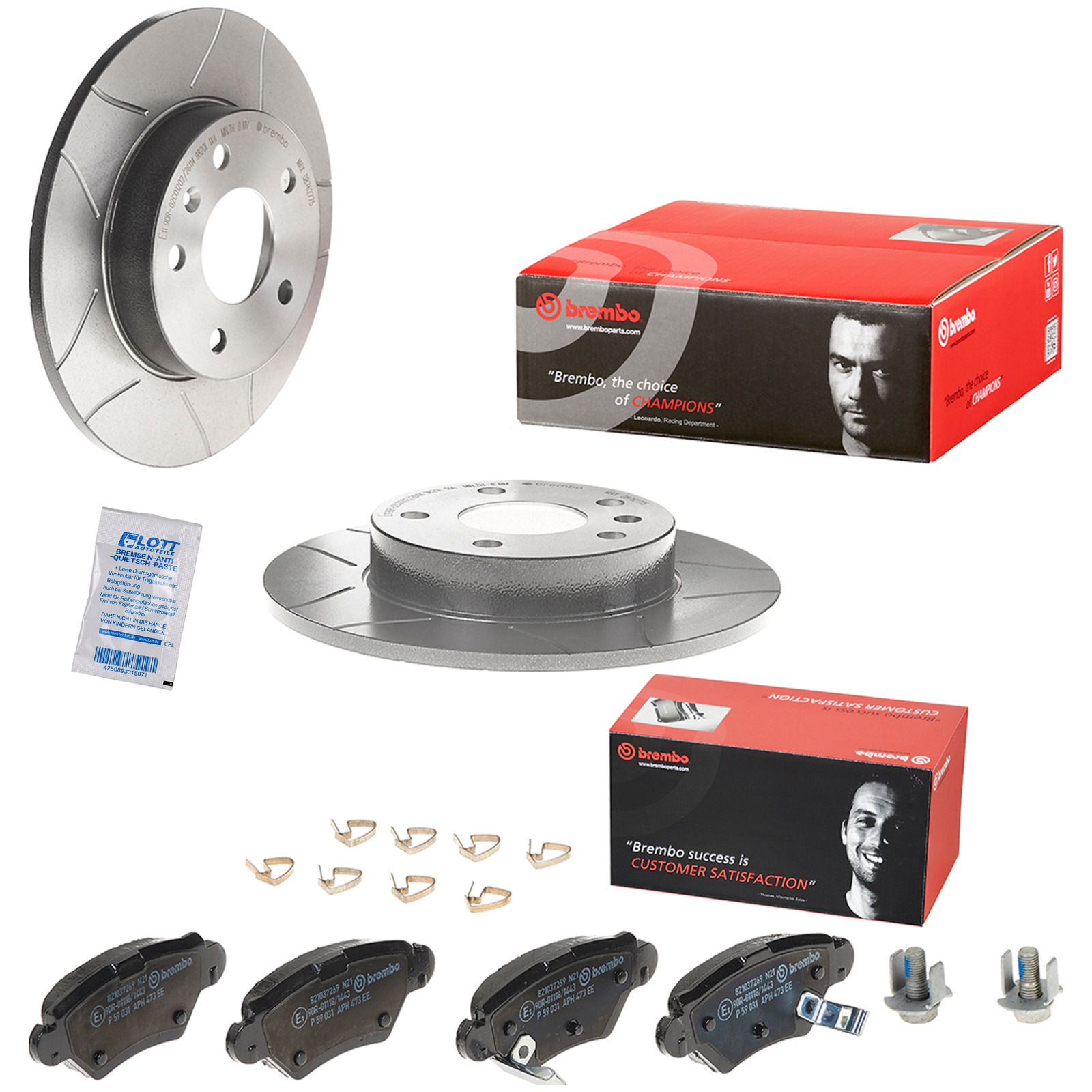 Brembo Bremsscheiben 264mm + Bremsbel&auml;ge Hinten passend f&uuml;r Opel Astra Zafira