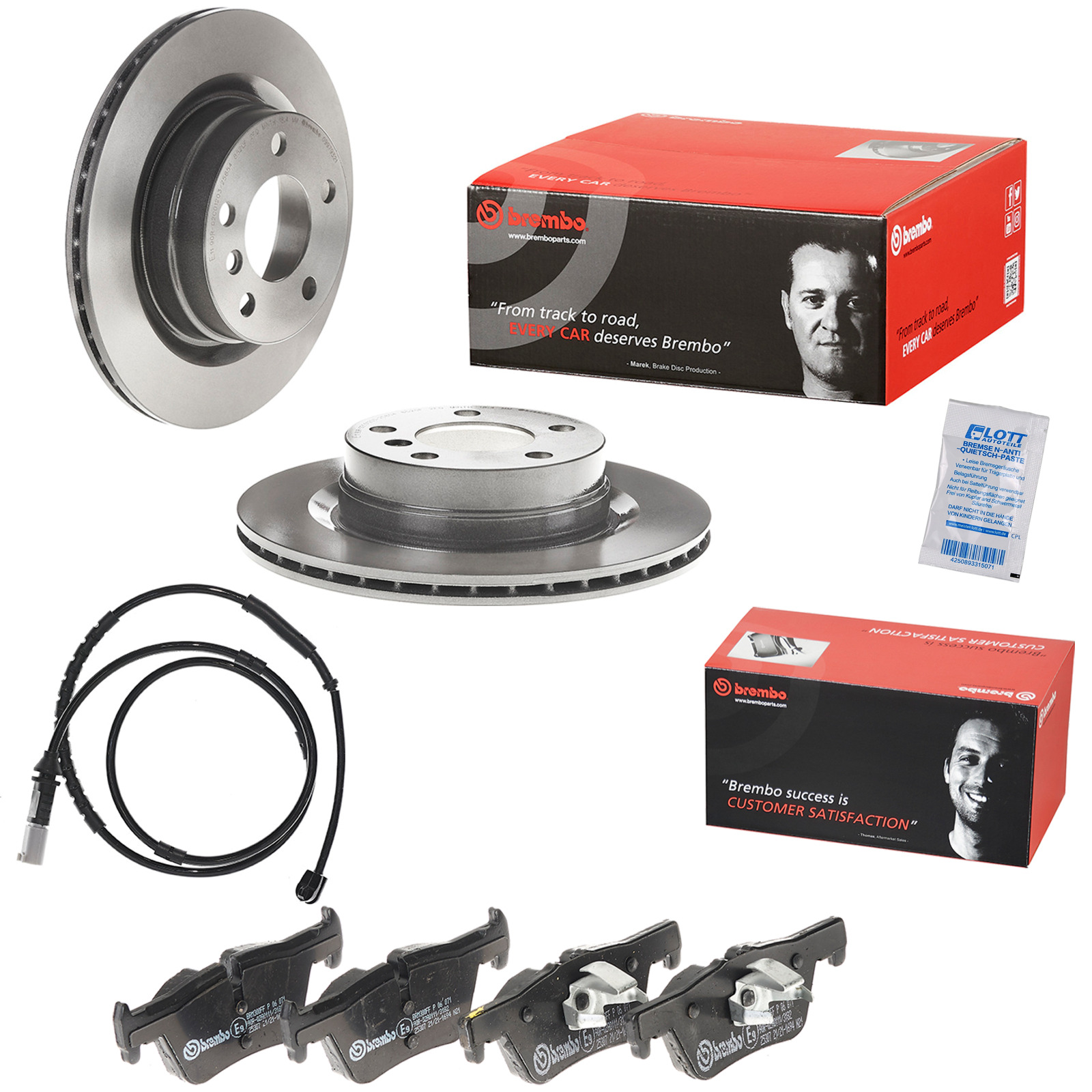 Brembo Bremsscheiben 300mm + Bremsbeläge Hinten passend für BMW 3 F...