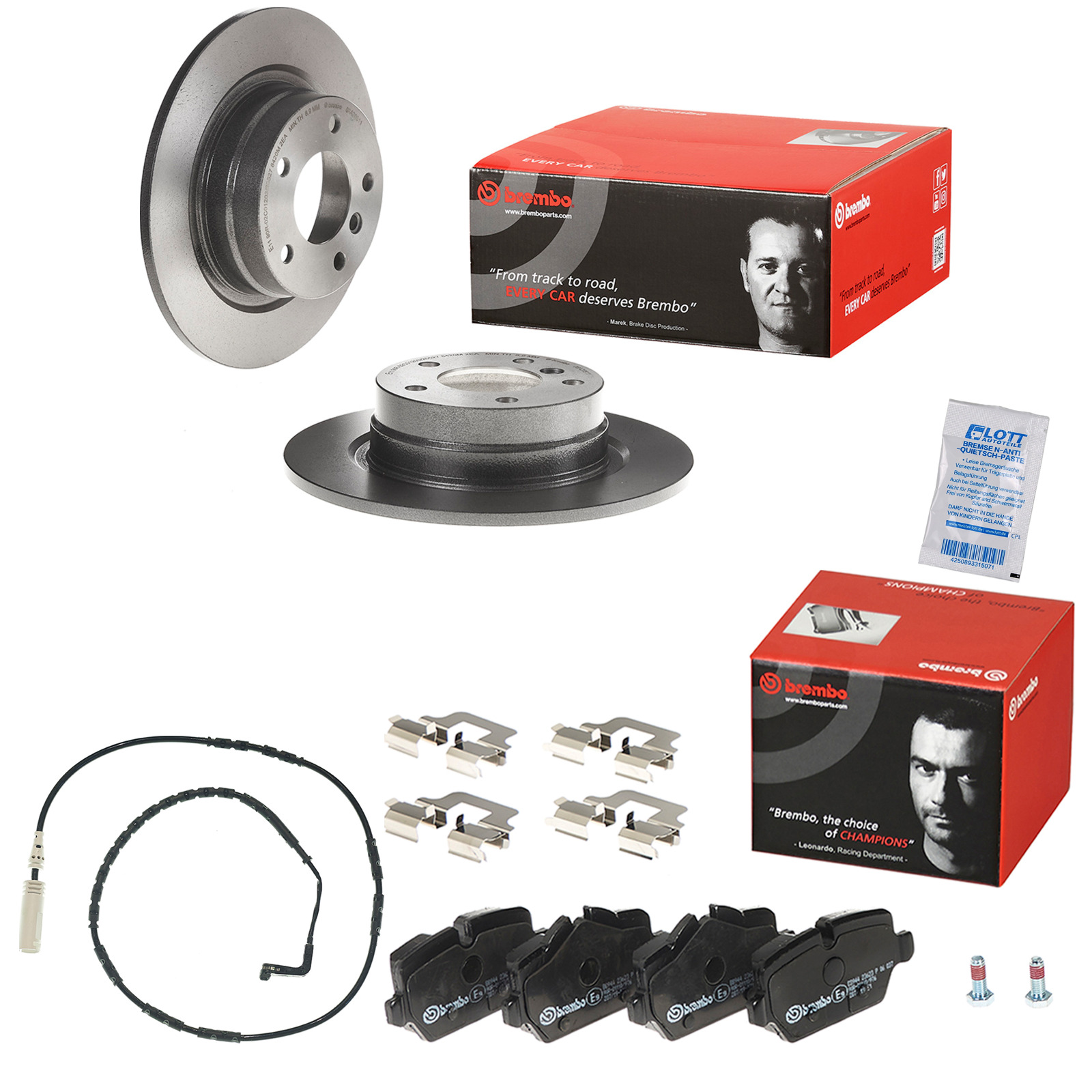 Brembo Bremsscheiben 296mm + Bremsbel&auml;ge Hinten passend f&uuml;r BMW 1 E81 3 E90 E87