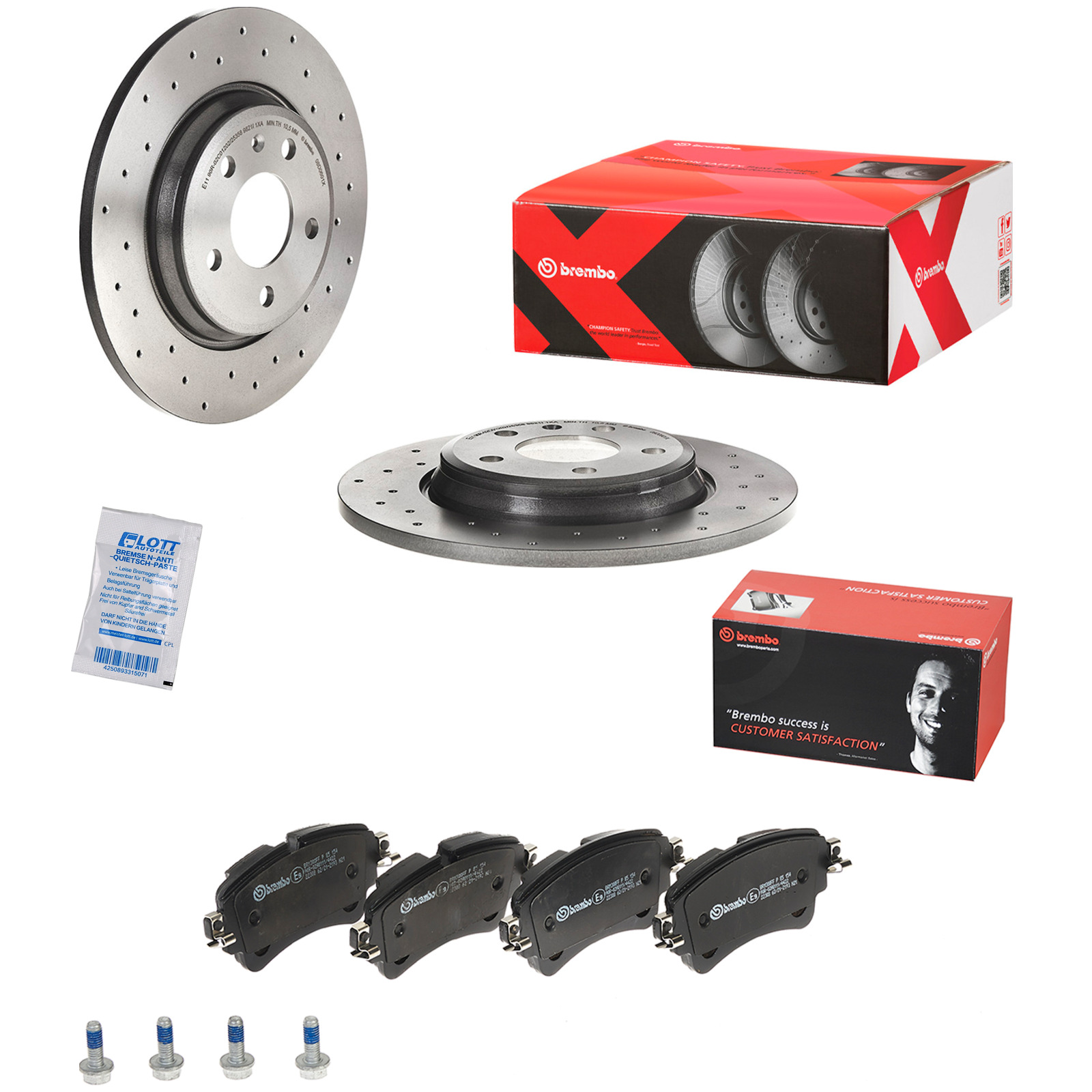 Brembo Xtra Line Bremsscheiben 300mm + Bremsbel&auml;ge Hinten passend f&uuml;r Audi A4 Q5