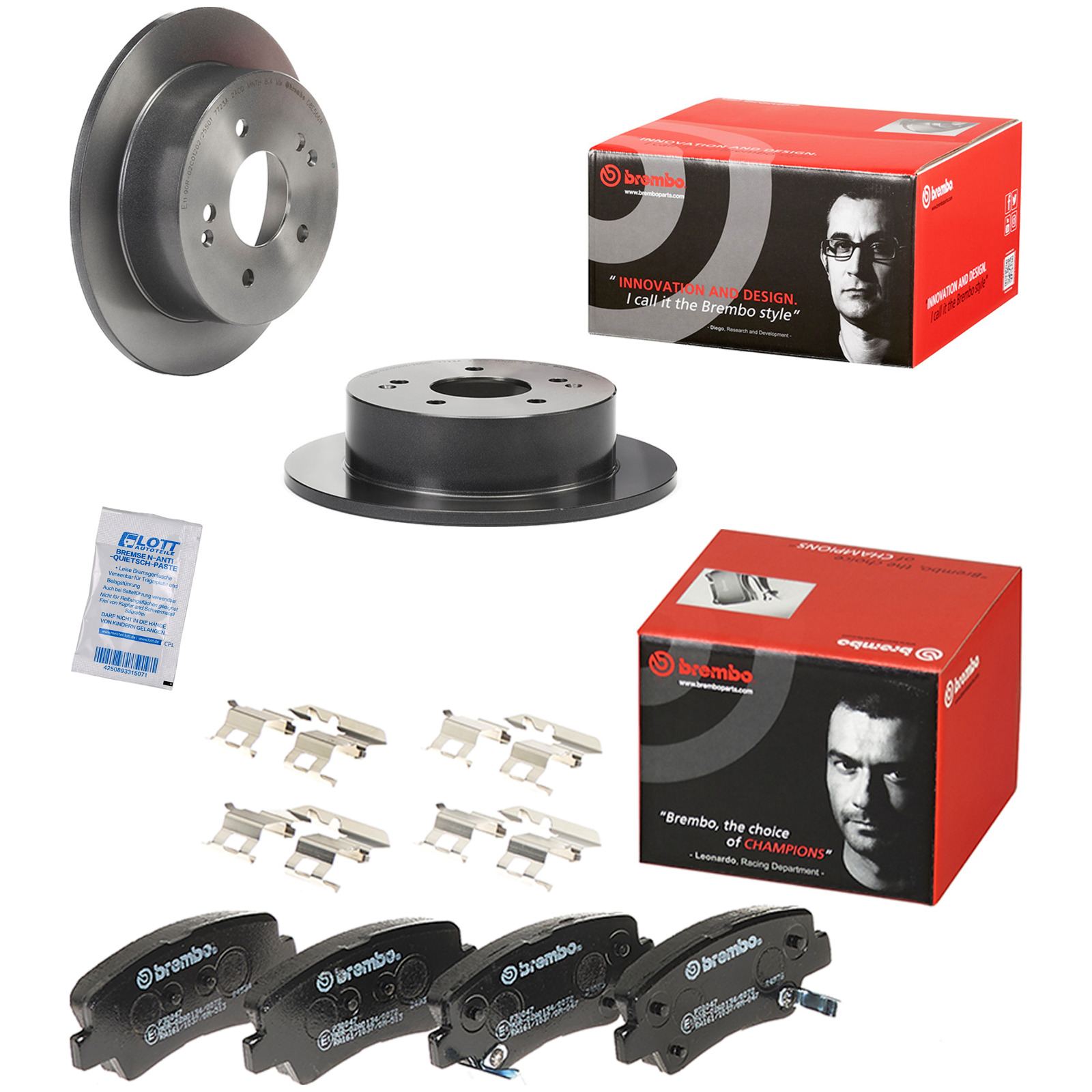 Brembo Bremsscheiben 262mm + Bremsbeläge Hinten passend für Ssangyong Korando
