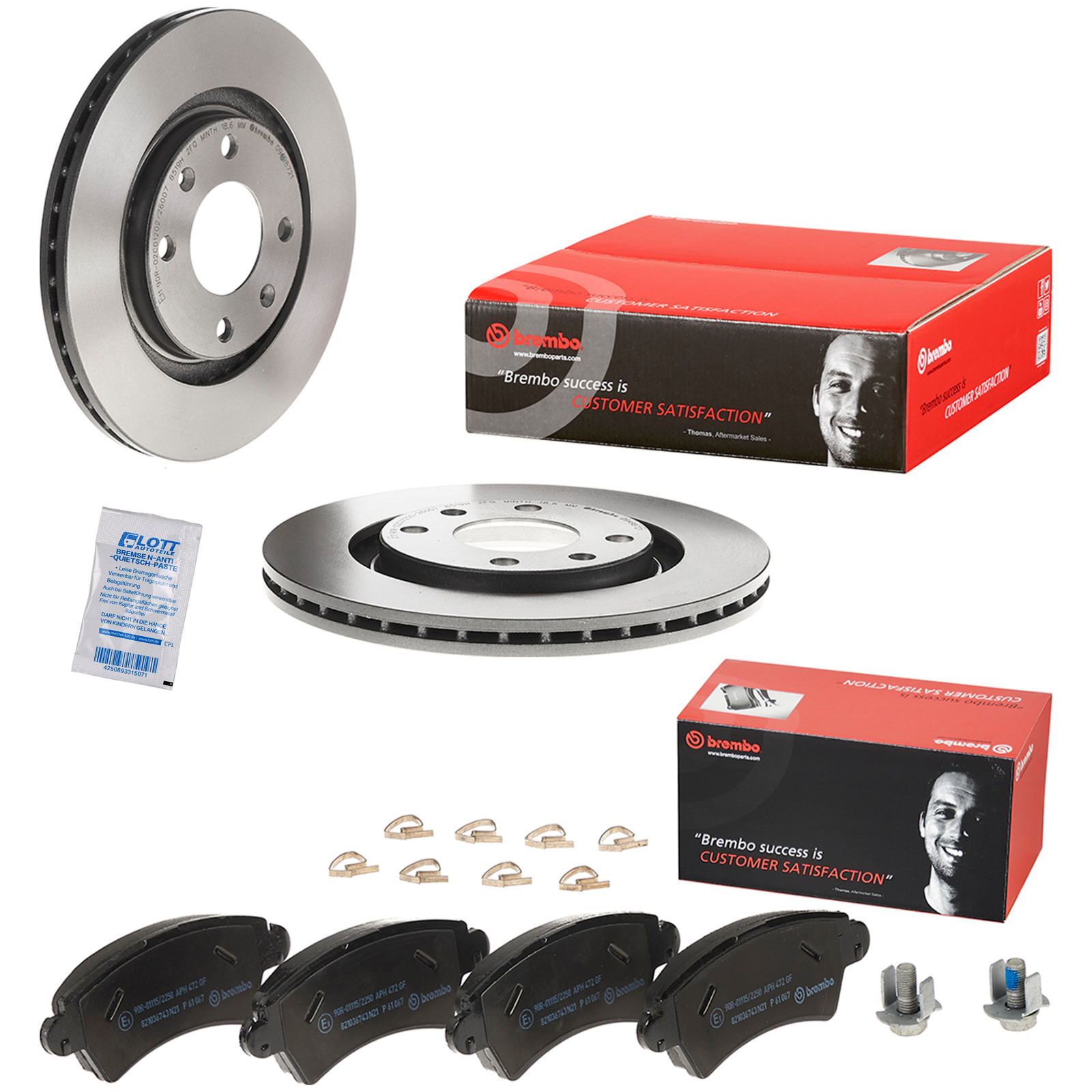 Brembo Bremsscheiben 266mm + Bremsbel&auml;ge Vorne passend f&uuml;r Peugeot 206 S16 90