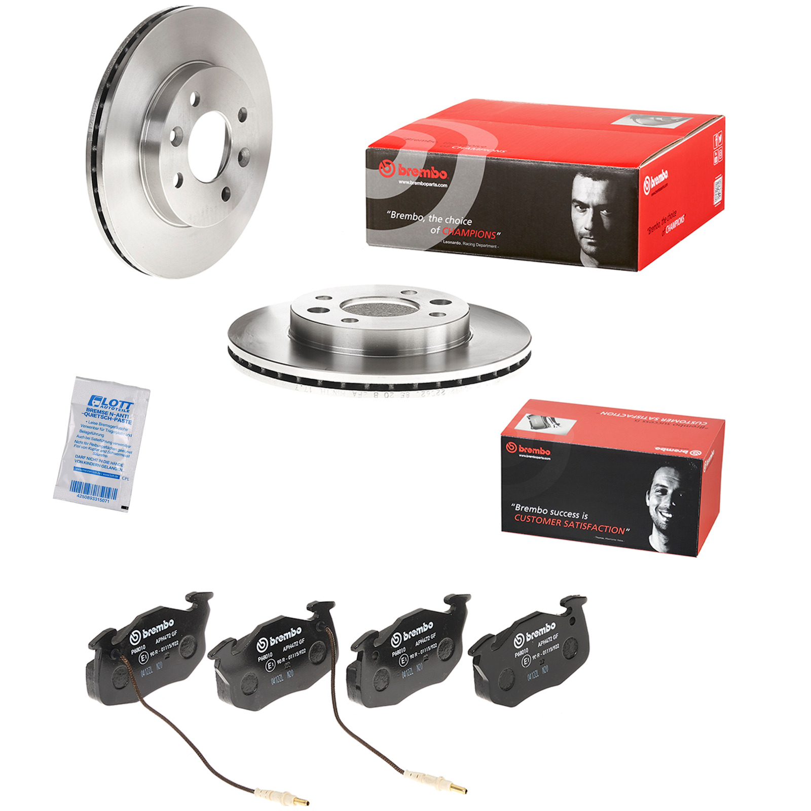 Brembo Bremsscheiben 238mm + Bremsbel&auml;ge Vorne passend f&uuml;r Renault Clio 1 2 1.8