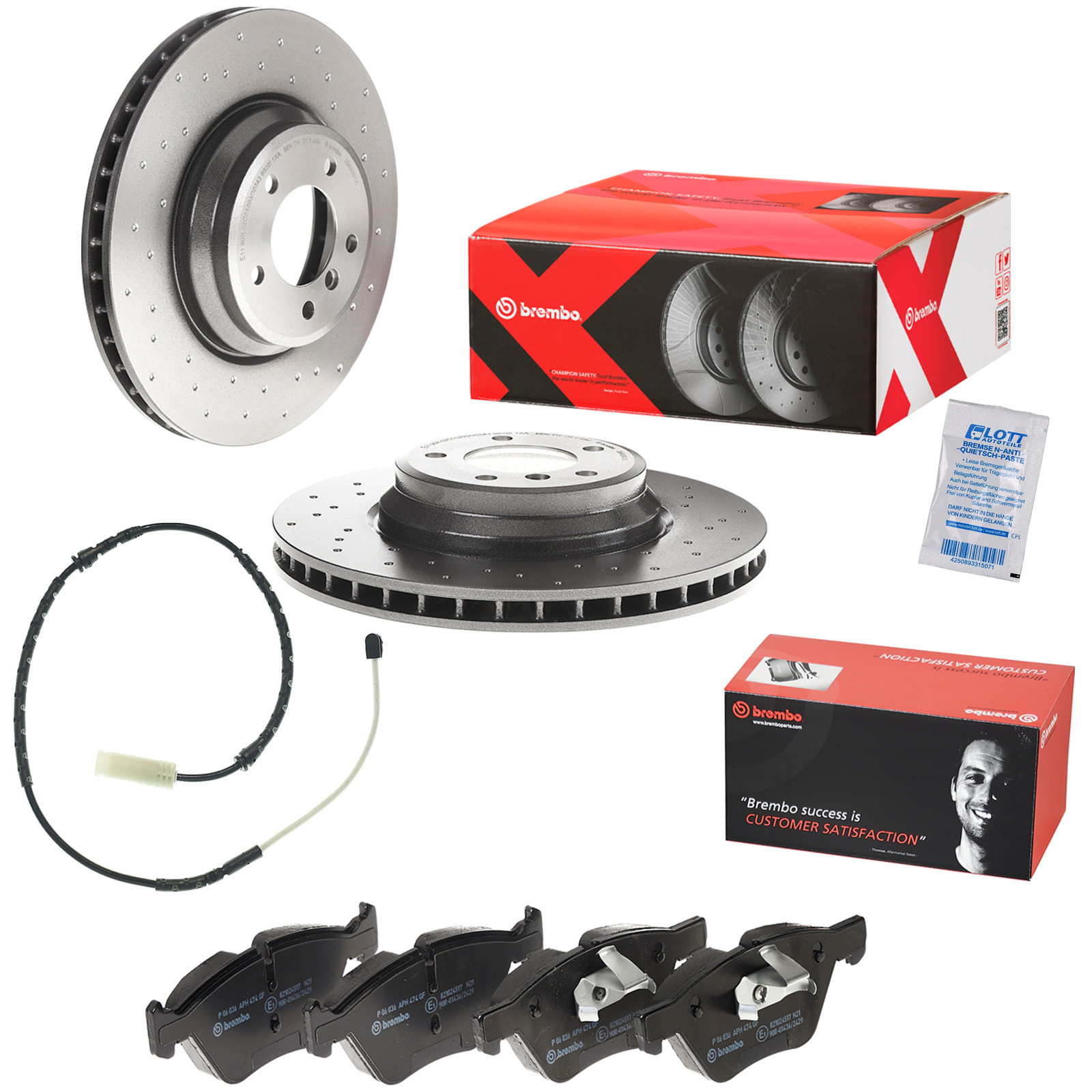 Brembo Xtra Line Bremsscheiben 348mm + Bremsbel&auml;ge Vorne passend f&uuml;r BMW 3 E91