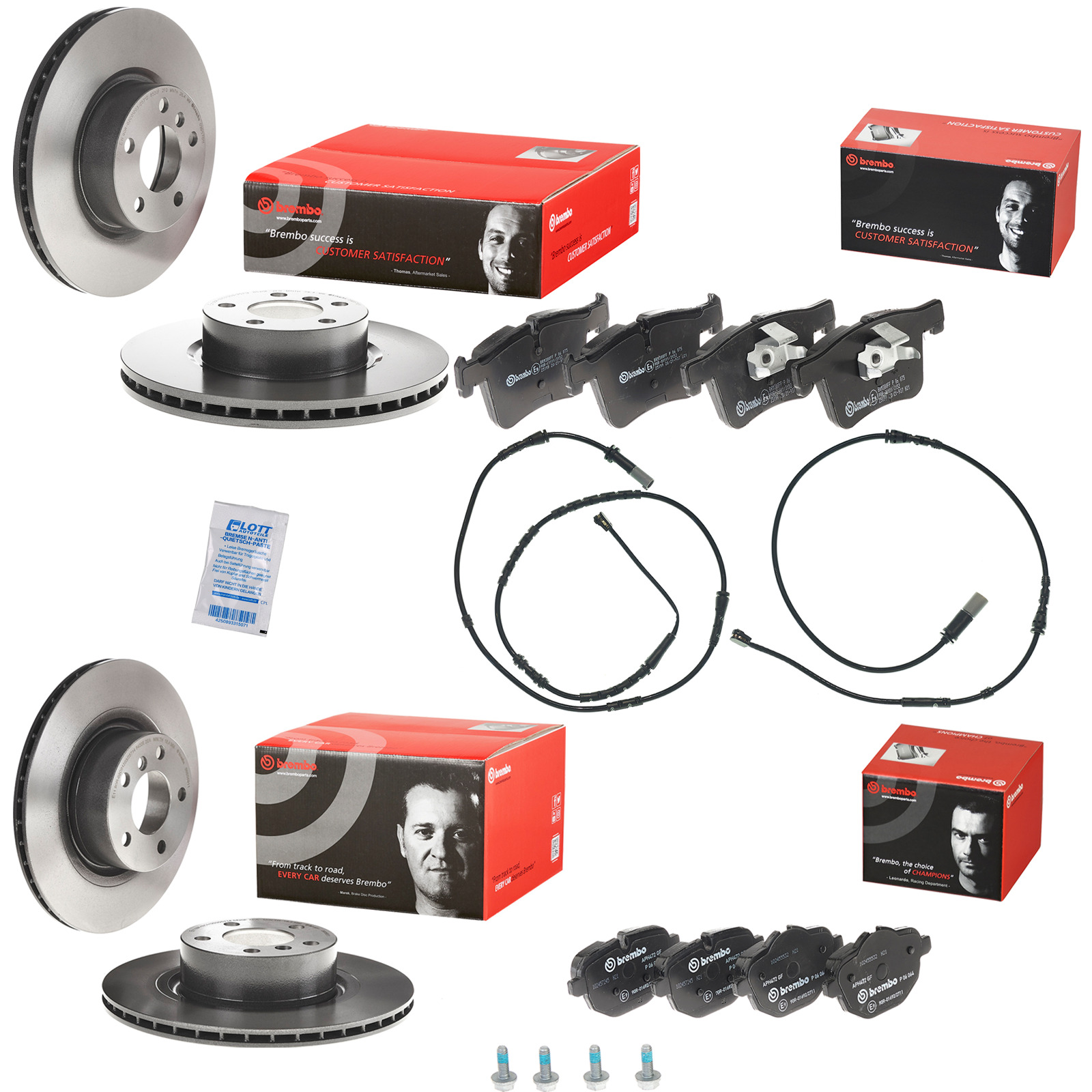 Brembo Bremsscheiben + Bremsbeläge Vorne Hinten passend für BMW X3 ...