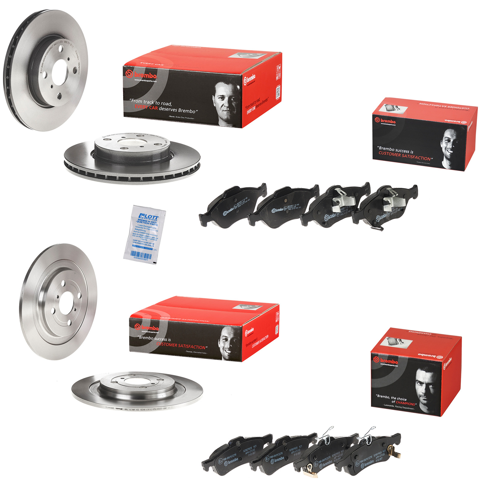 Brembo Bremsscheiben + Bremsbeläge Vorne Hinten passend für Toyota ...