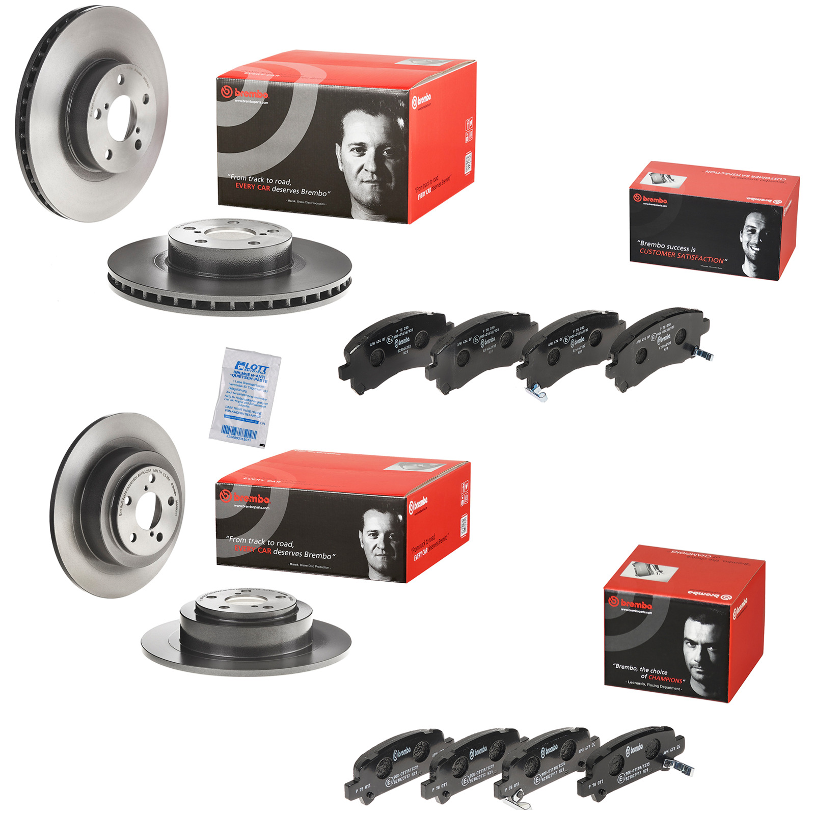 Brembo Bremsscheiben + Bremsbeläge Vorne Hinten passend für Subaru ...