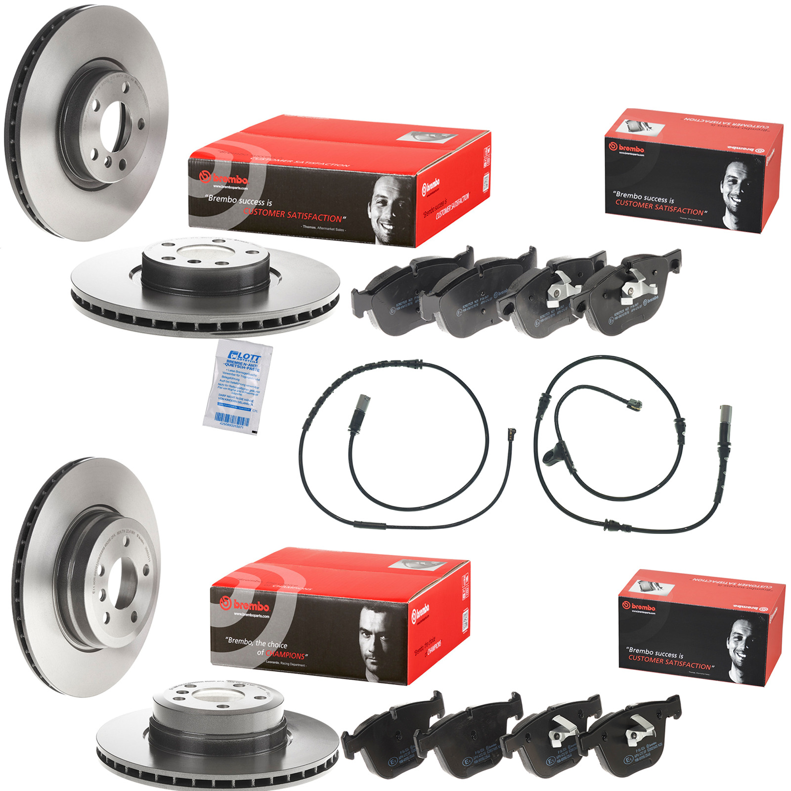 Brembo Bremsscheiben + Bremsbel&auml;ge Vorne Hinten passend f&uuml;r BMW X5 E70 F15 F85