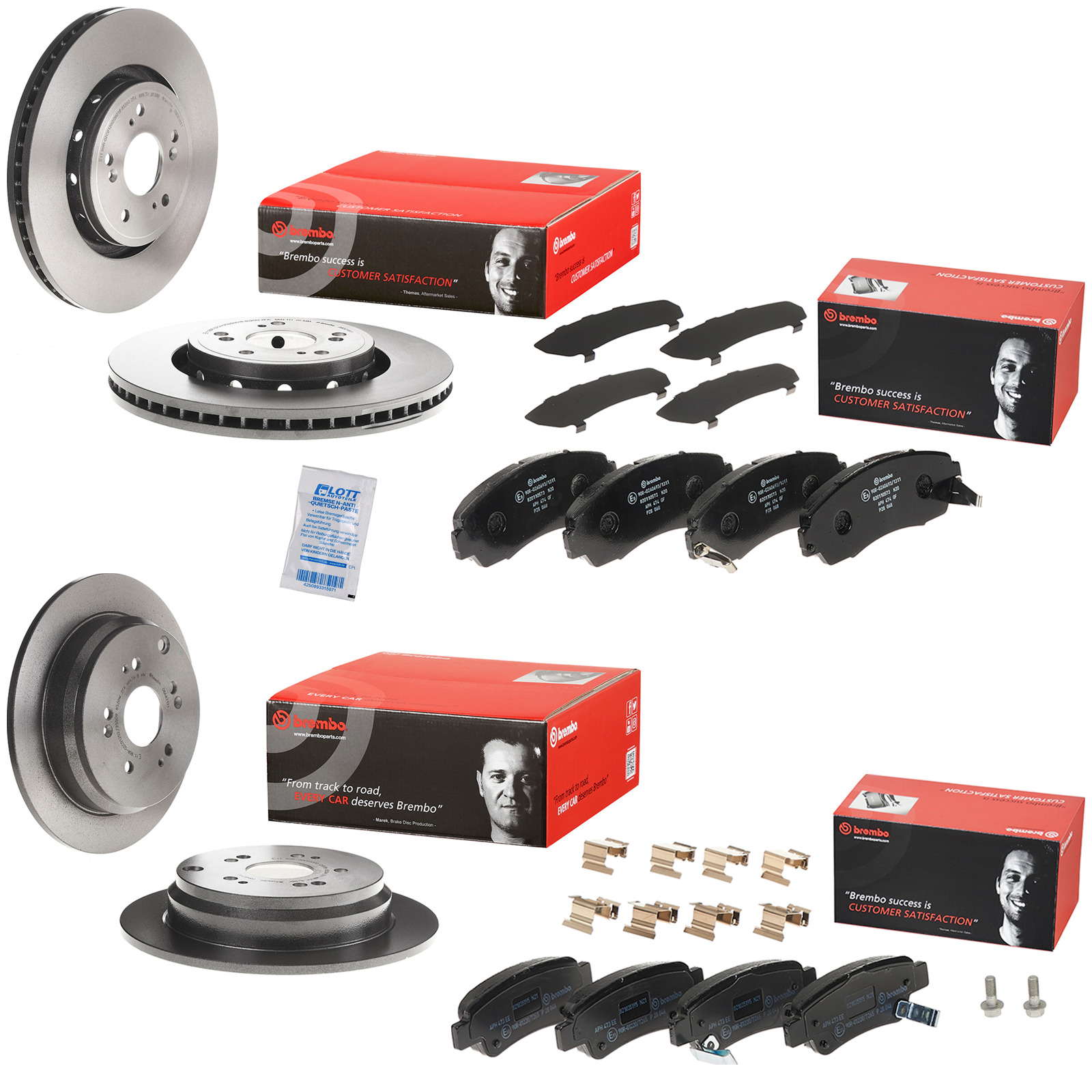 Brembo Bremsscheiben + Bremsbeläge Vorne Hinten passend für Honda C...