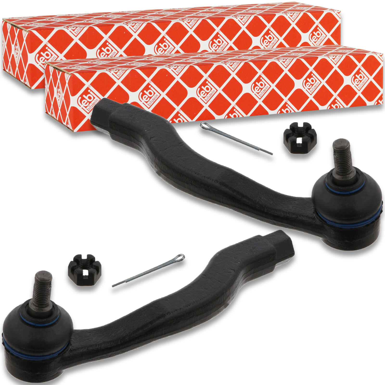 2x Febi Spurstangenendst&uuml;ck mit Kronenmutter passend f&uuml;r Honda CRX 2 1.6 Civic 4