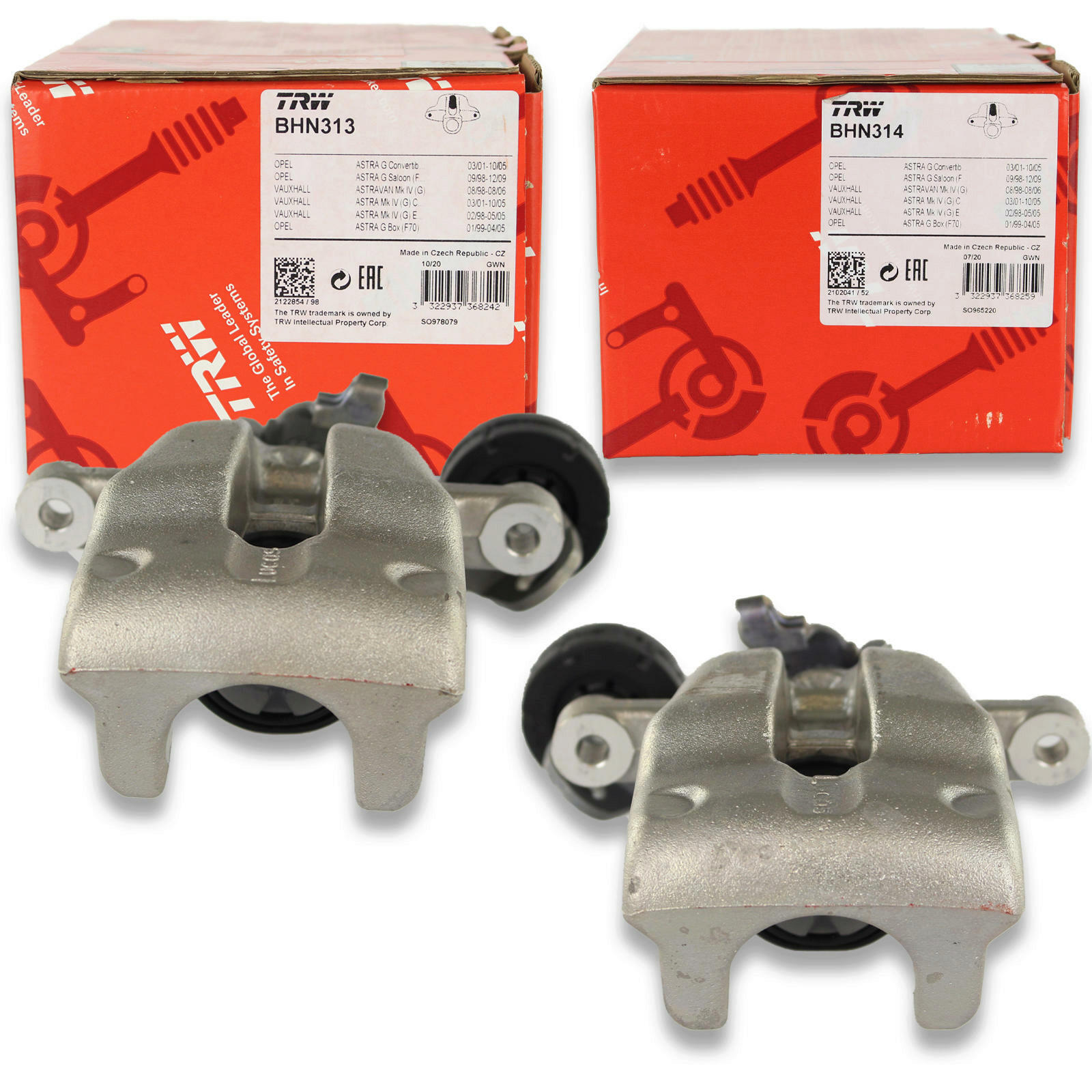 2x TRW Bremssattel Hinten passend f&uuml;r OPEL MERIVA A Gro&szlig;raumlimousine X03 1.6