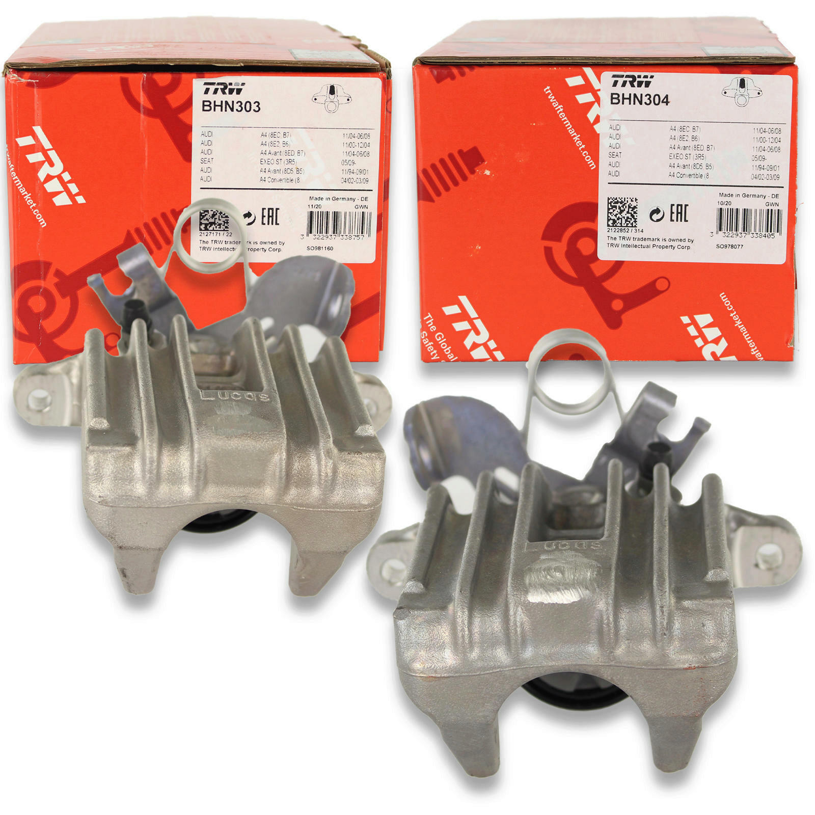TRW Bremssattel hinten links + rechts passend für Audi A4 B6 B7 Seat Exeo ST
