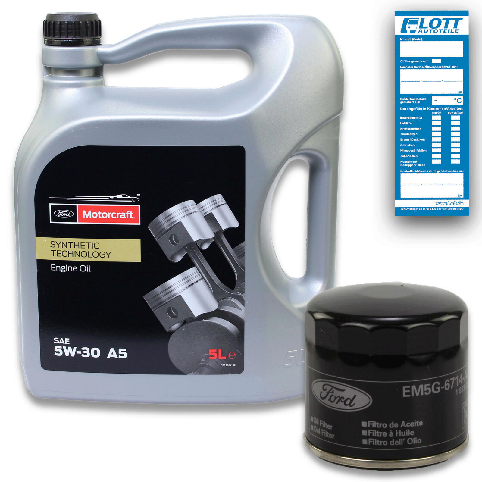 Original Ford Ölfilter 1883037 + 5L Ford Motorcraft 5W-30 Motoröl WSS ...