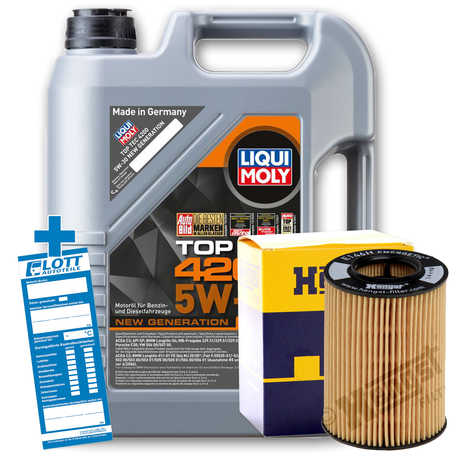 Ölwechsel Set 5L Liqui Moly Motoröl + Hengst Ölfilter + Ablassschraube