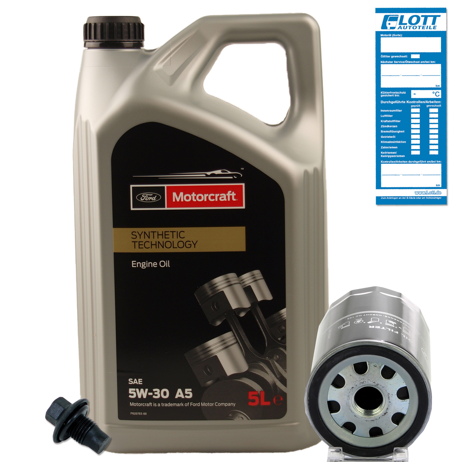 &Ouml;lfilter + 5L Original Ford Motorcraft 5W-30 Motor&ouml;l + Schraube passend f&uuml;r WSS-M2C913