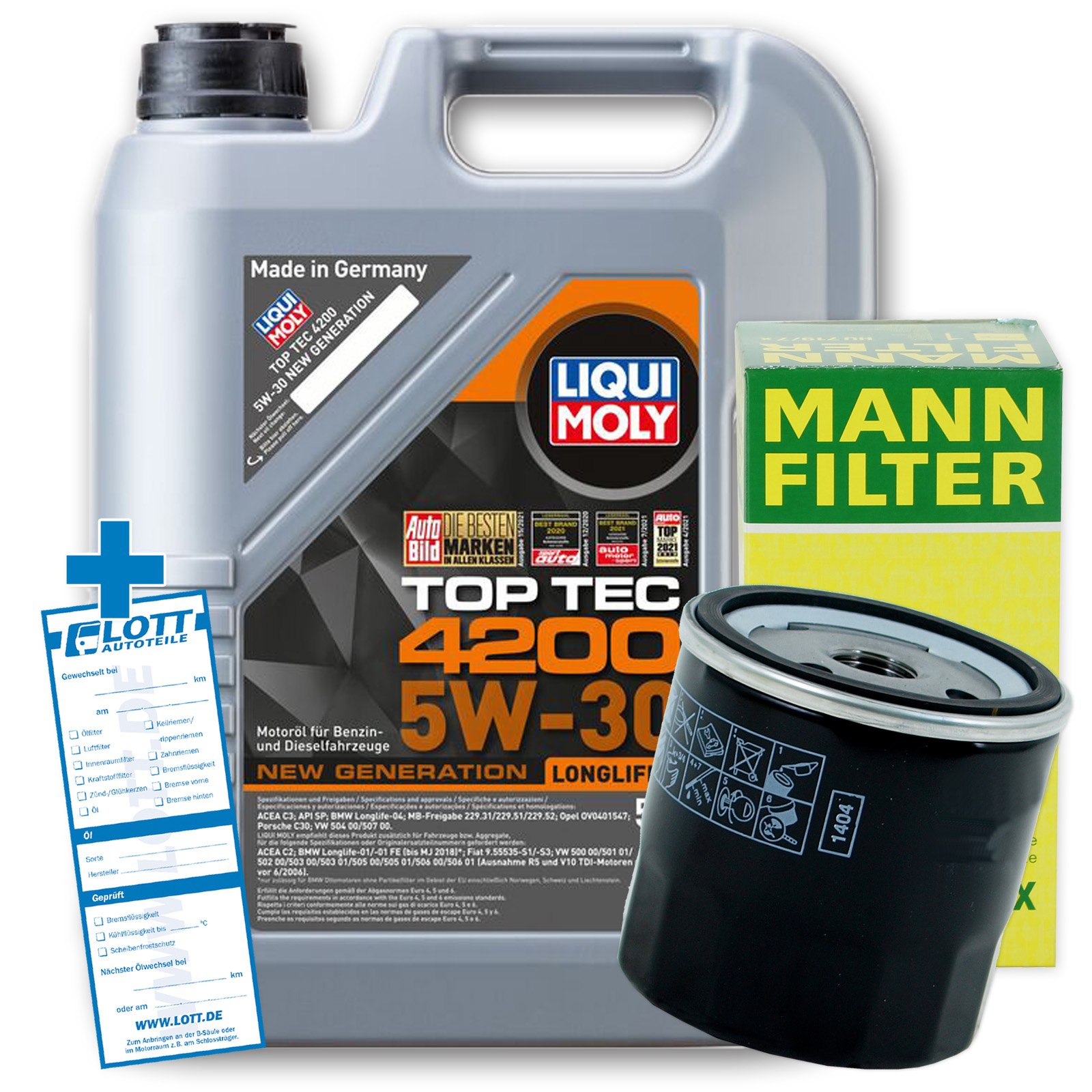 Ölwechsel Set 5L 5W30 Öl Motoröl LIQUI MOLY + MANN Ölfilter