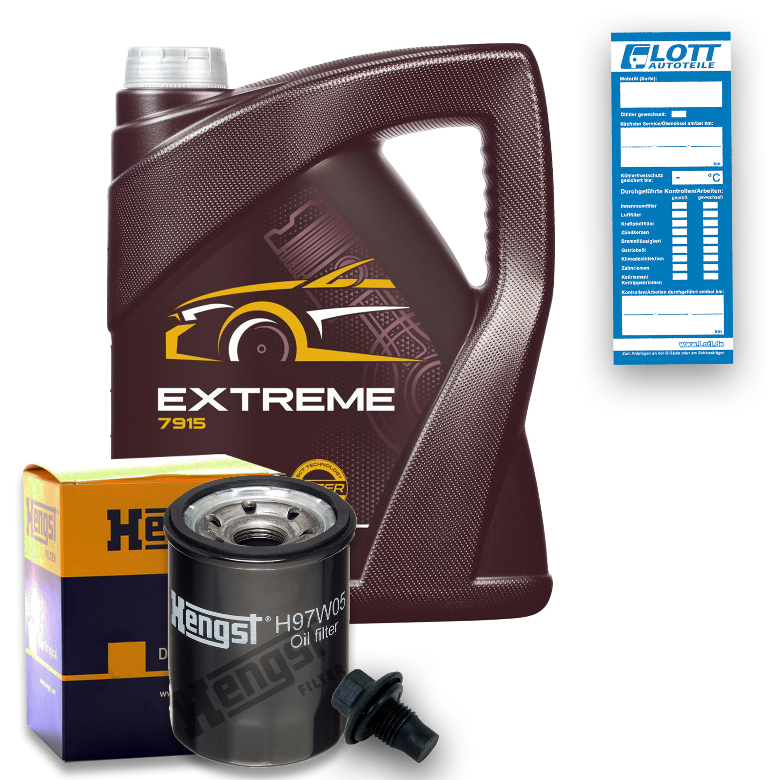 Hengst Ölfilter + 5L Mannol Extreme 5W-40 Motoröl für passend ACEA C3 Fiat 9.55535