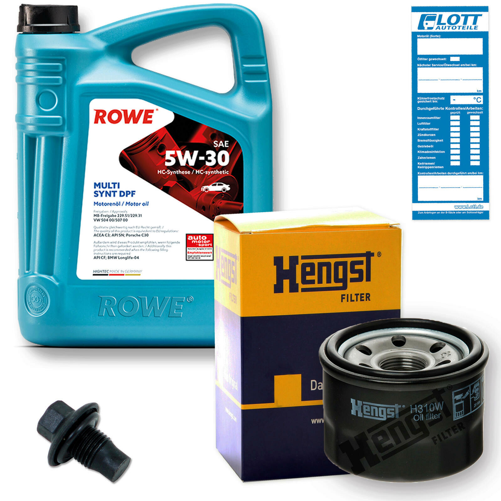 Rowe Inspektionskit Motoröl + Ölfilter + Ablassschraube
