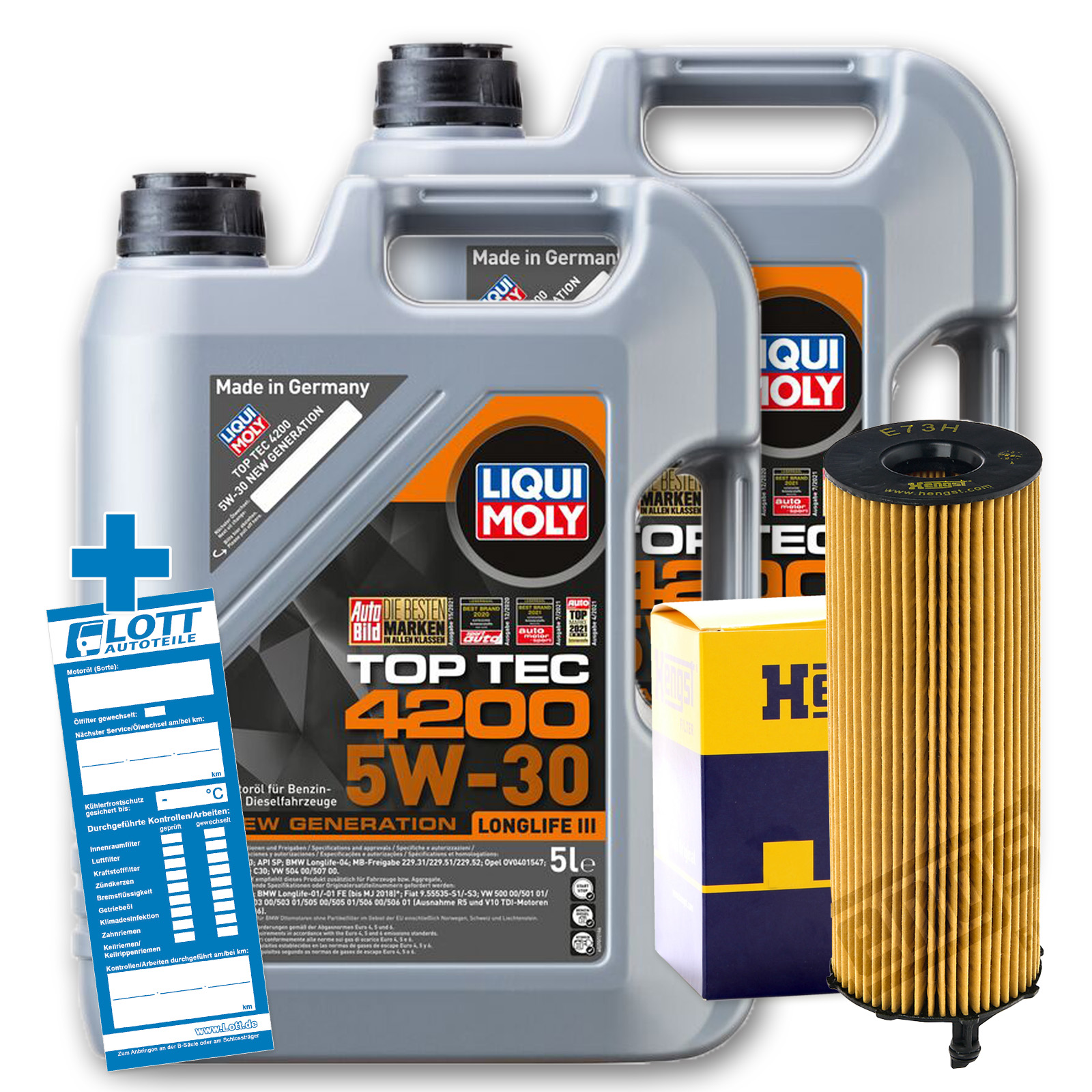 Ölwechsel Set 5L Liqui Moly Motoröl + Hengst Ölfilter + Ablassschraube