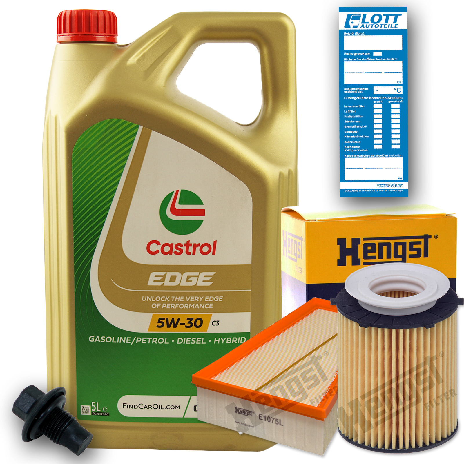 Castrol Motoröl + Ölfilter + Luftfilter + Ablassschraube