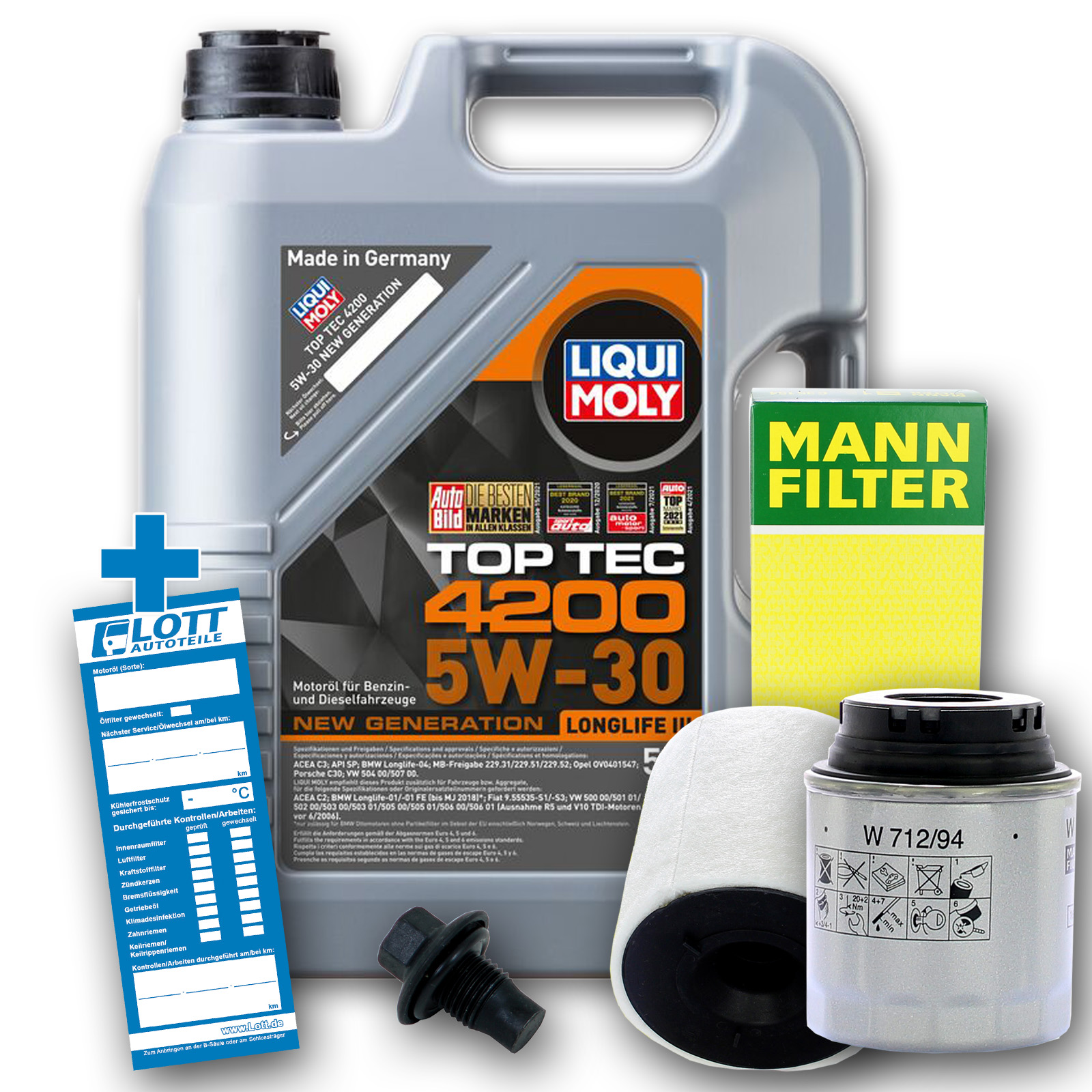 Liqui Moly Motoröl + Ölfilter + Luftfilter + Ablassschraube