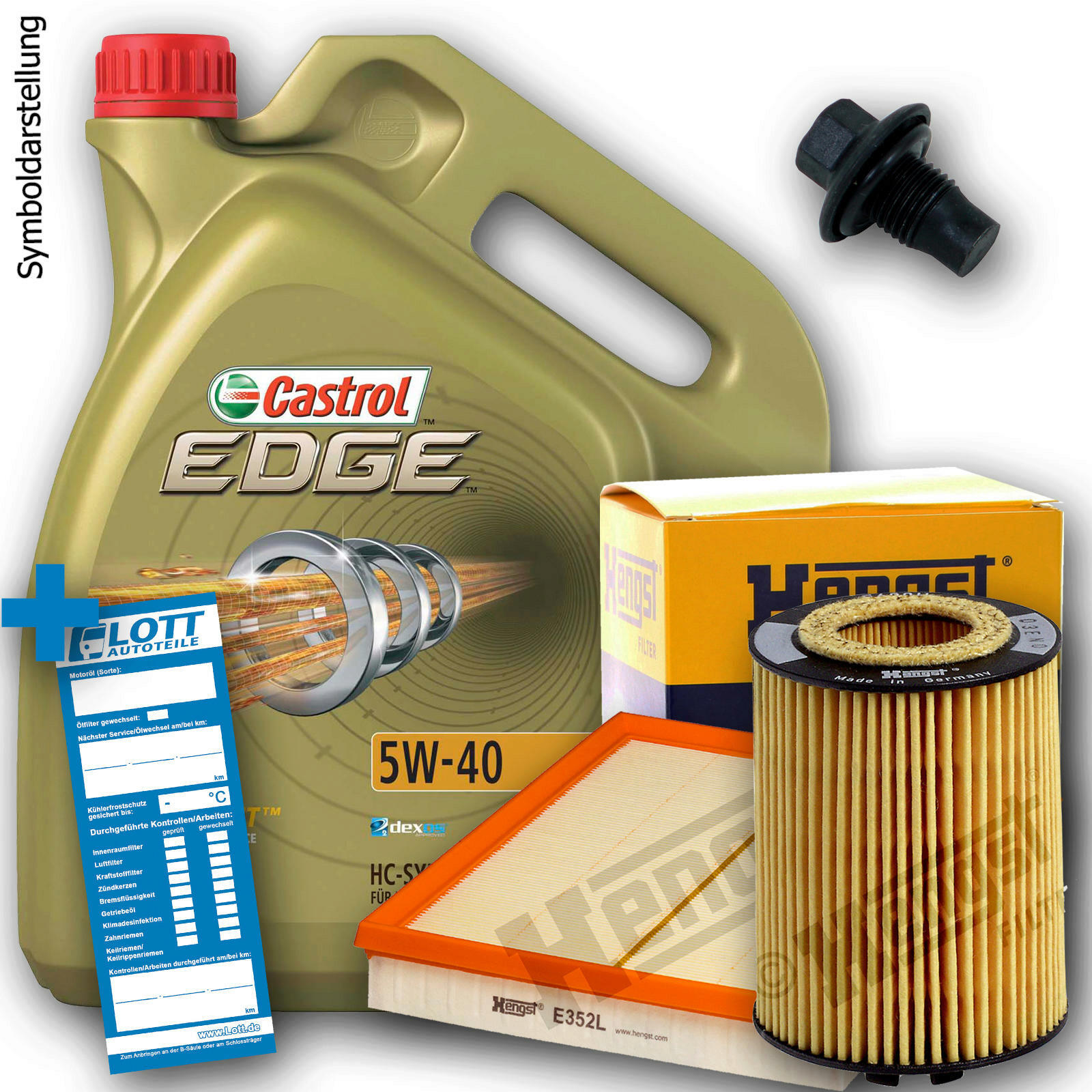 Castrol Motoröl + Ölfilter + Luftfilter + Ablassschraube
