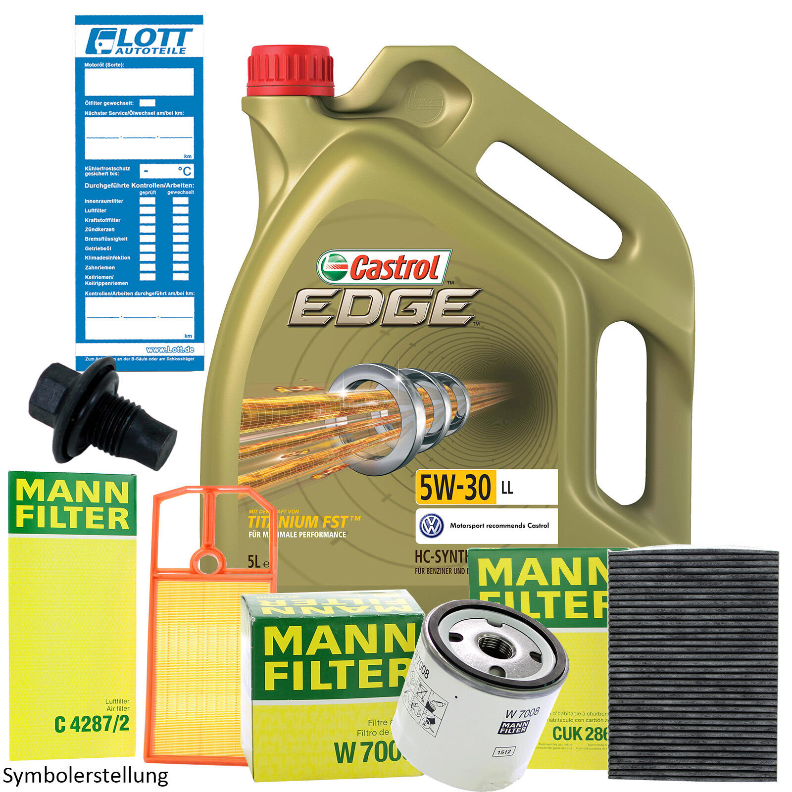 5L Castrol Edge Longlife 5W-30 Motoröl + Ölfilter + Luftfilter + Innenraumfilter