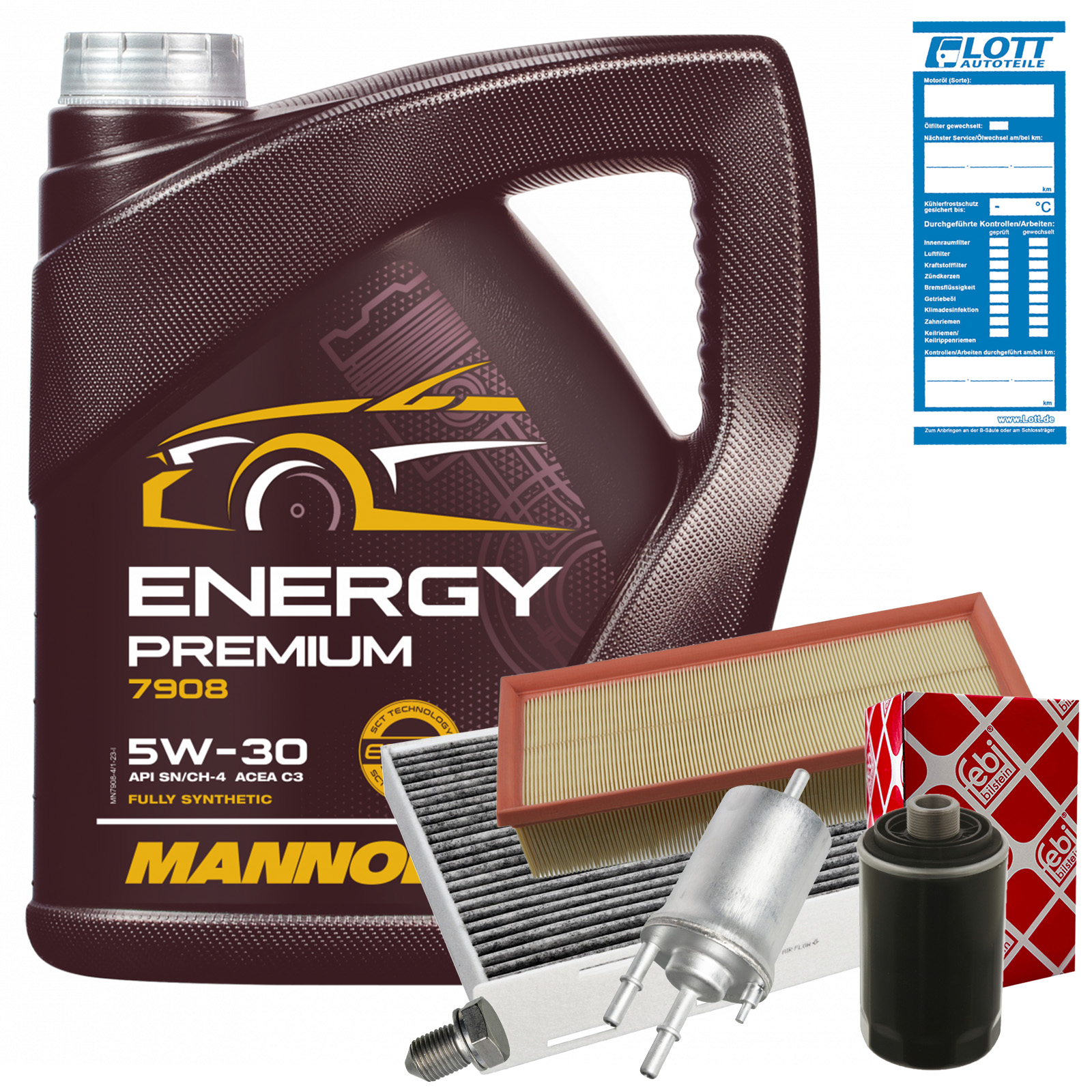 FEBI Filter + 4L Mannol Energy Premium Motoröl 5W-30 BMW LL-04 MB 229.51...