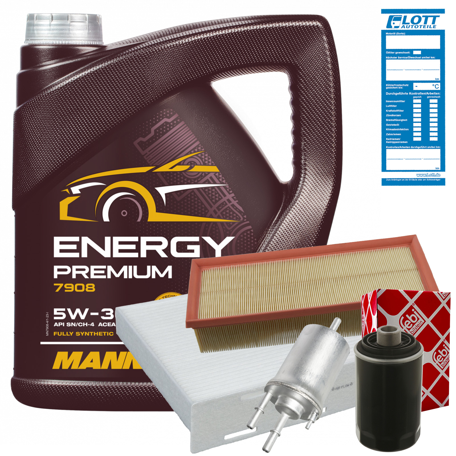 FEBI Filter + 4L Mannol Energy Premium Motoröl 5W-30 BMW LL-04 MB 229.51 Dexos 2