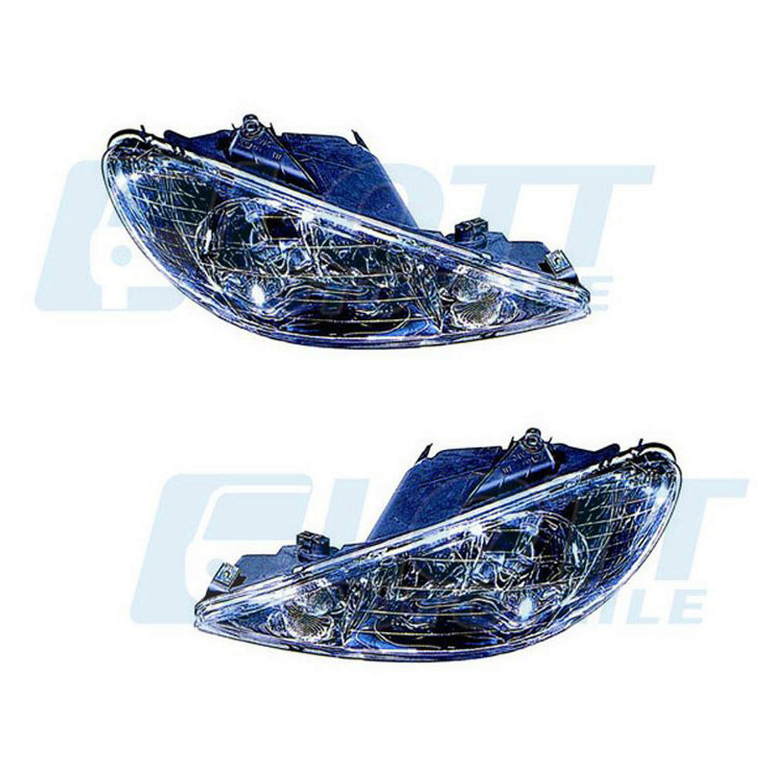 Hauptscheinwerfer H7 links + rechts passend für Peugeot 206 bis BJ 12/20...