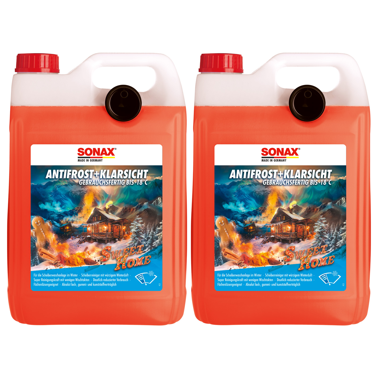 2x SONAX 5 L Liter Frostschutz AntiFrost + KlarSicht bis -18°C Sweet Home...