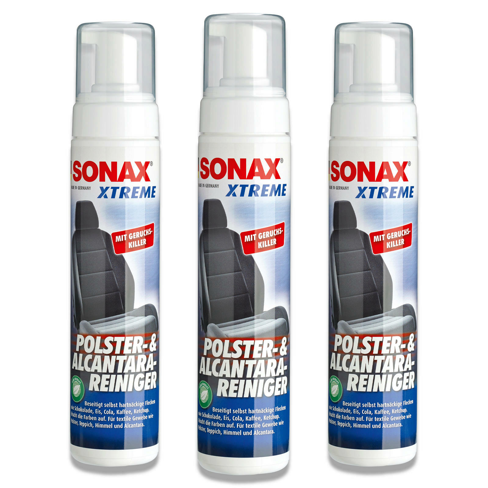 3x SONAX 02061410 XTREME Polster - & AlcantaraReiniger treibgasfrei 250 ml