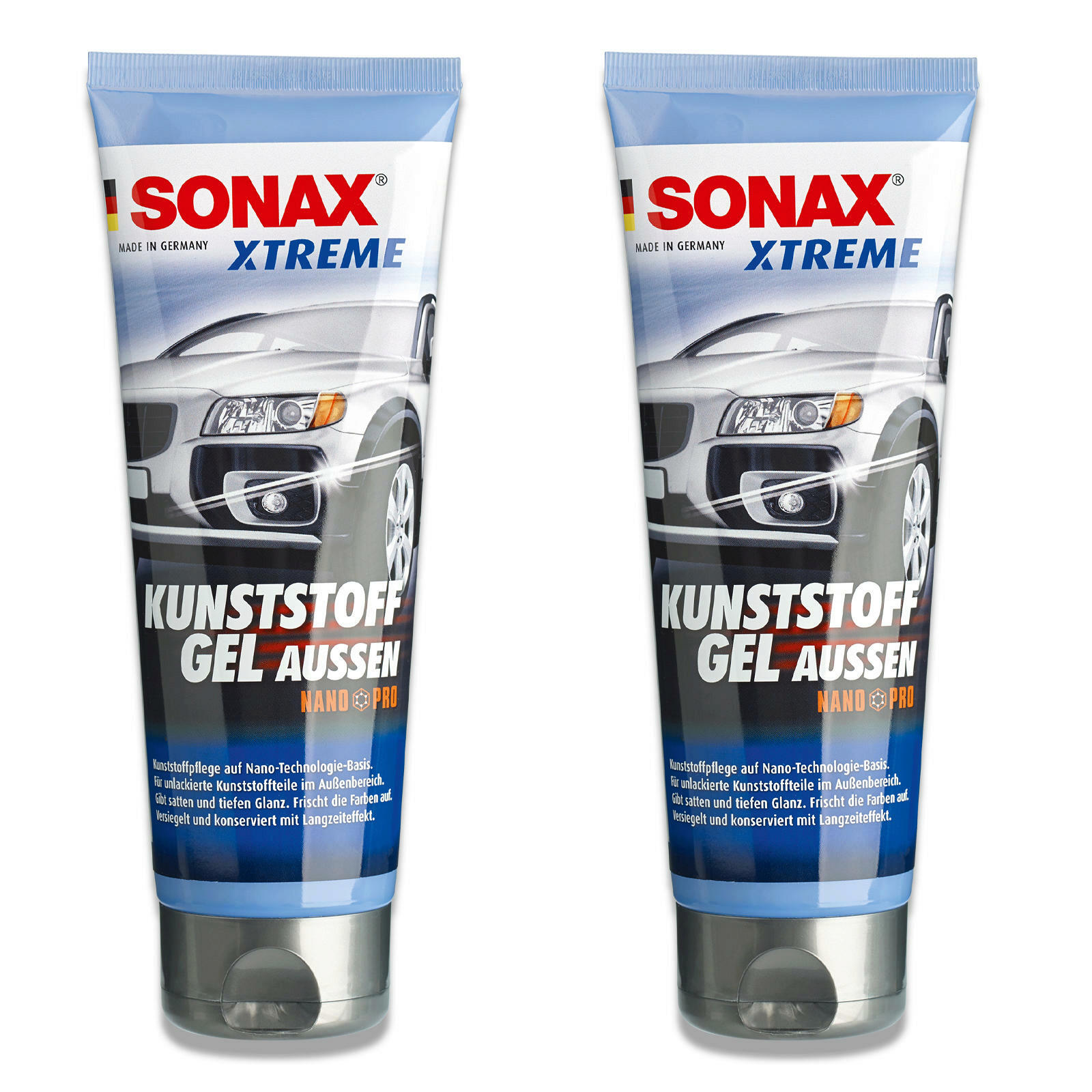2x SONAX 02101410 XTREME KunststoffGel Außen Nanopro Plastik 250 ml