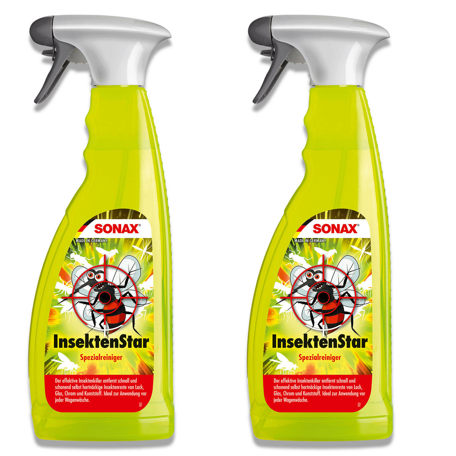 2x 750ml SONAX Insektenentferner Insektenstar Spezialreiniger Insekten Entfer...