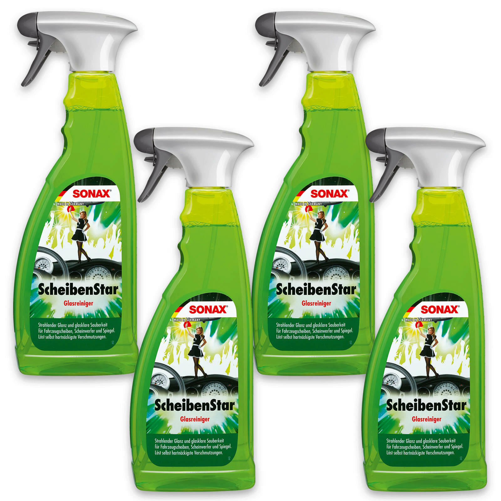 4x SONAX 02344000 ScheibenStar Scheibenreiniger Glasreiniger Scheiben Glas 750ml