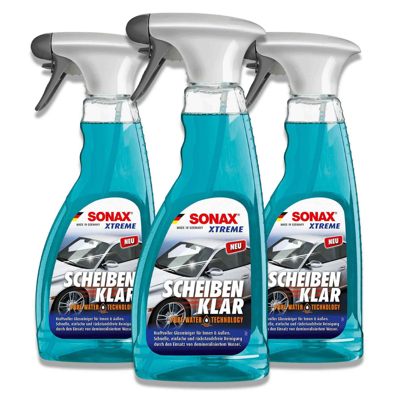 3x SONAX 02382410 XTREME ScheibenKlar Nano Pro Glas Scheiben Reiniger 500 ml
