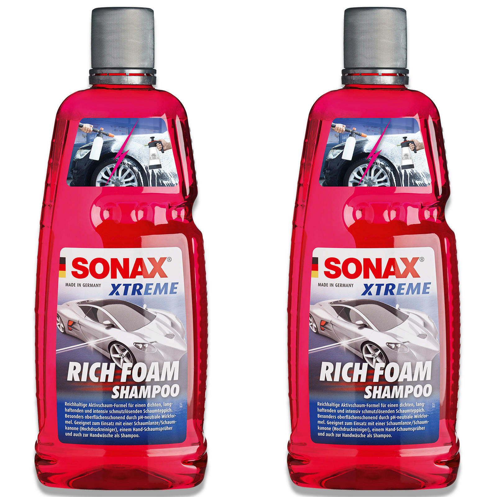 2x 1L SONAX XTREME RichFoam Shampoo Reinigungsschaum Autoshampoo SnowFoam