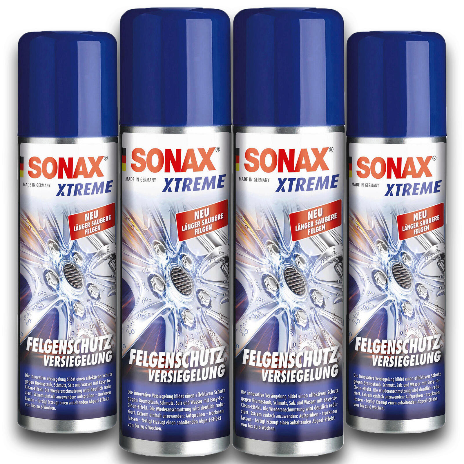 4x Sonax XTREME Felgenschutzversiegelung Felgen Easy-to-Clean-Effekt 250ml