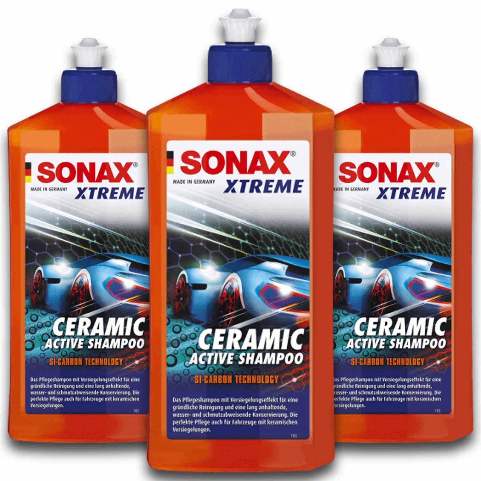 3x 500ml Sonax Xtreme Ceramic Active Shampoo Fahrzeugpflege