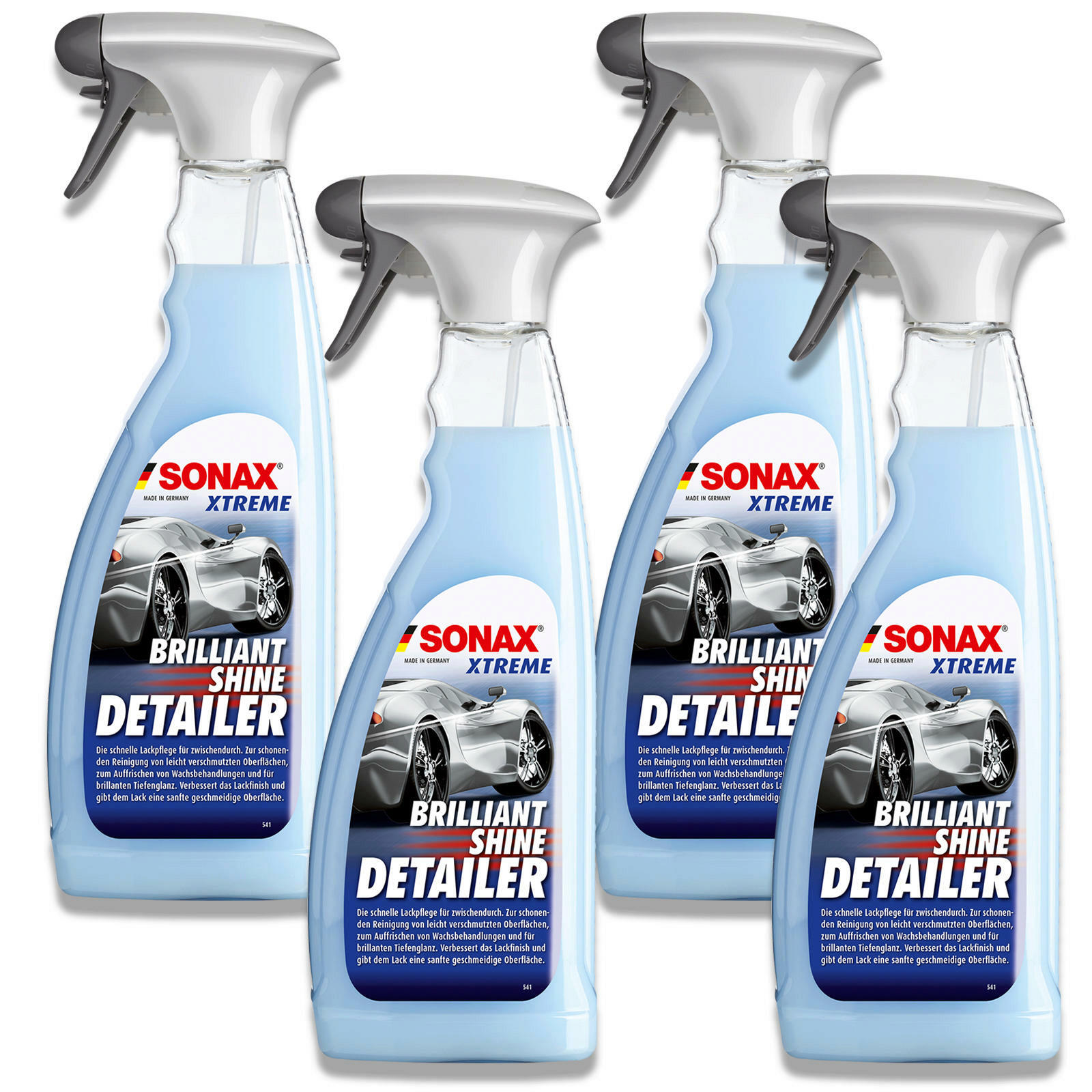 4x 750ml SONAX 02874000 XTREME Brilliant Shine Detailer Lackreiniger Lackpoli...