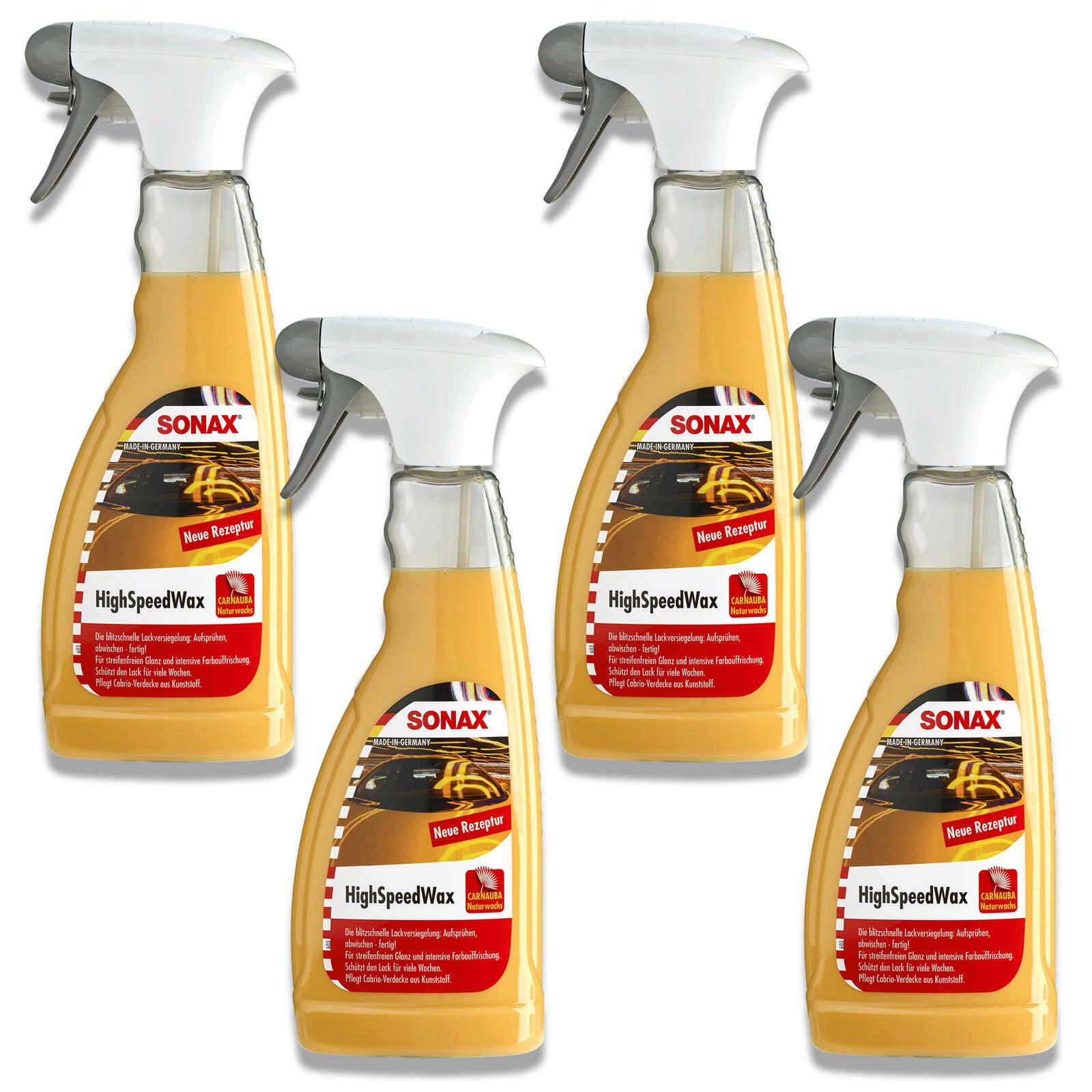 4x 500ml SONAX 02882000 HighSpeedWax Lackversiegelung Wachs Versiegelung