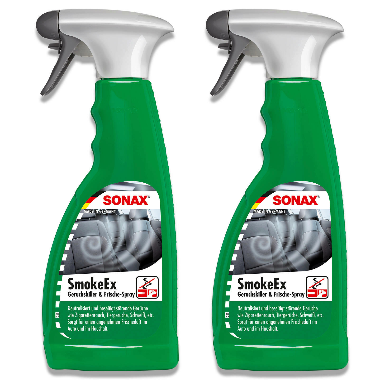2x SONAX 02922410 SmokeEx Geruchskiller Geruchsentferner Frischespray 500 ml
