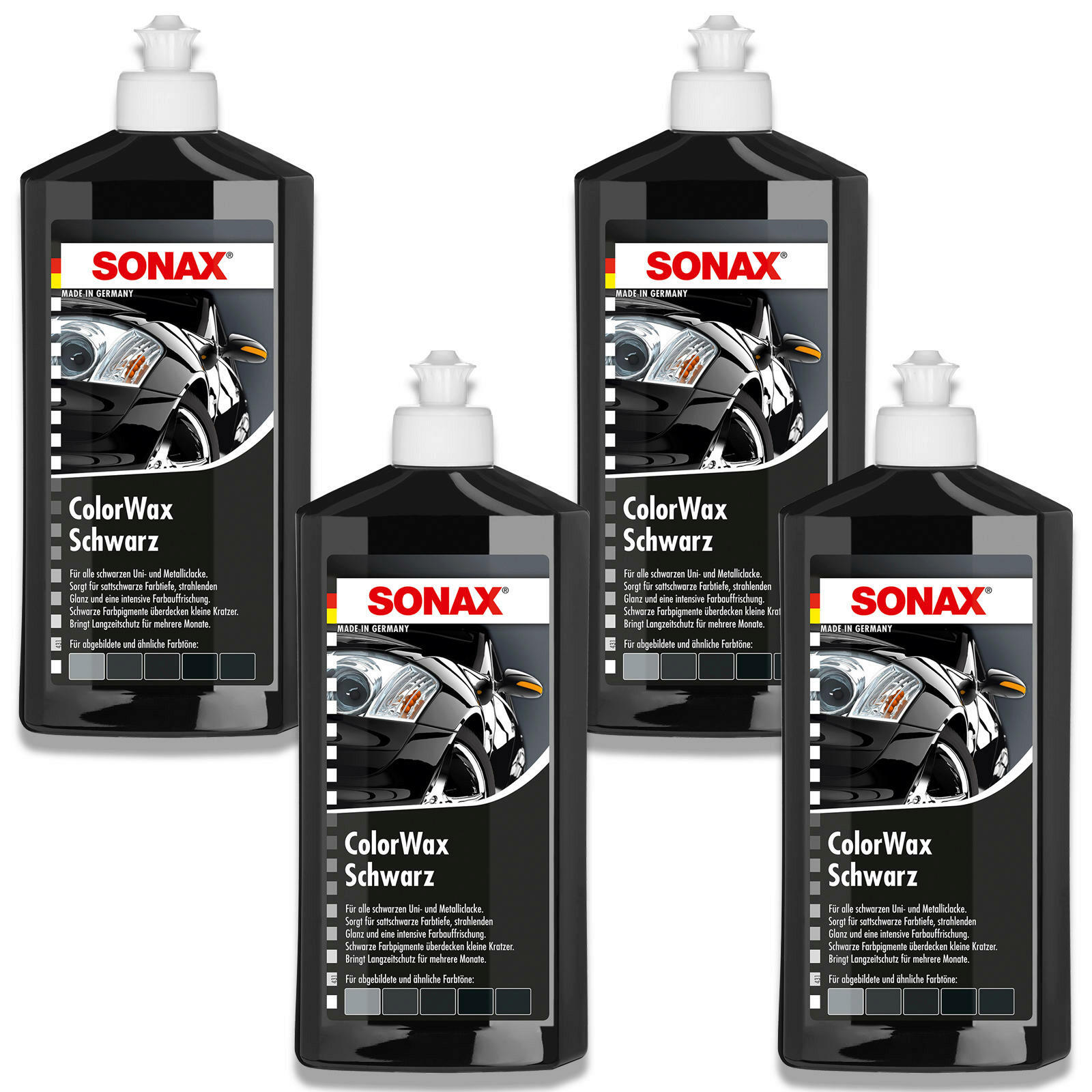 4x SONAX 02982000 ColorWax Lackkonserviereung Farbauffrischung Versiegeln 500 ml