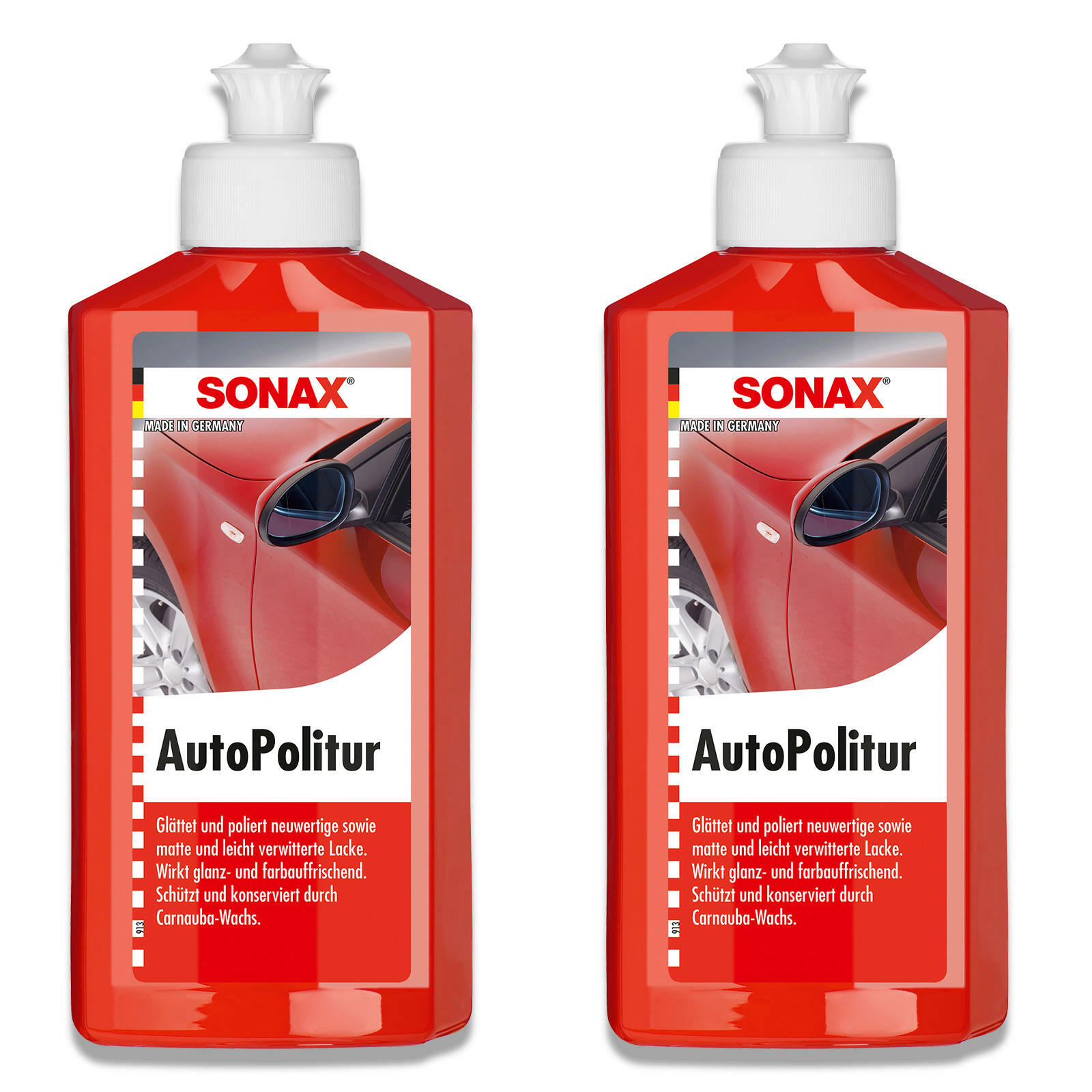2x SONAX 03001000 AutoPolitur Außen Lack Autopolitur Buntlack Metalllack 250 ml
