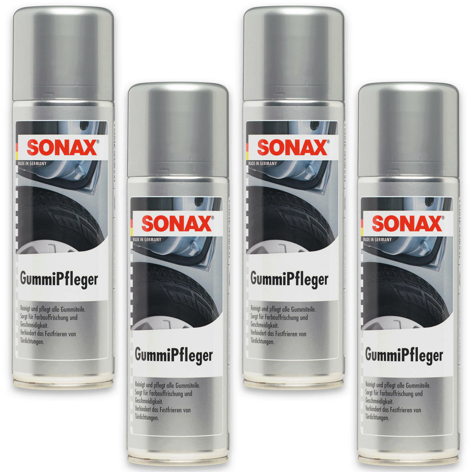 4x SONAX Gummipflege reinigt und pflegt alle Gummiteile Frostschutz Pflege 300ml